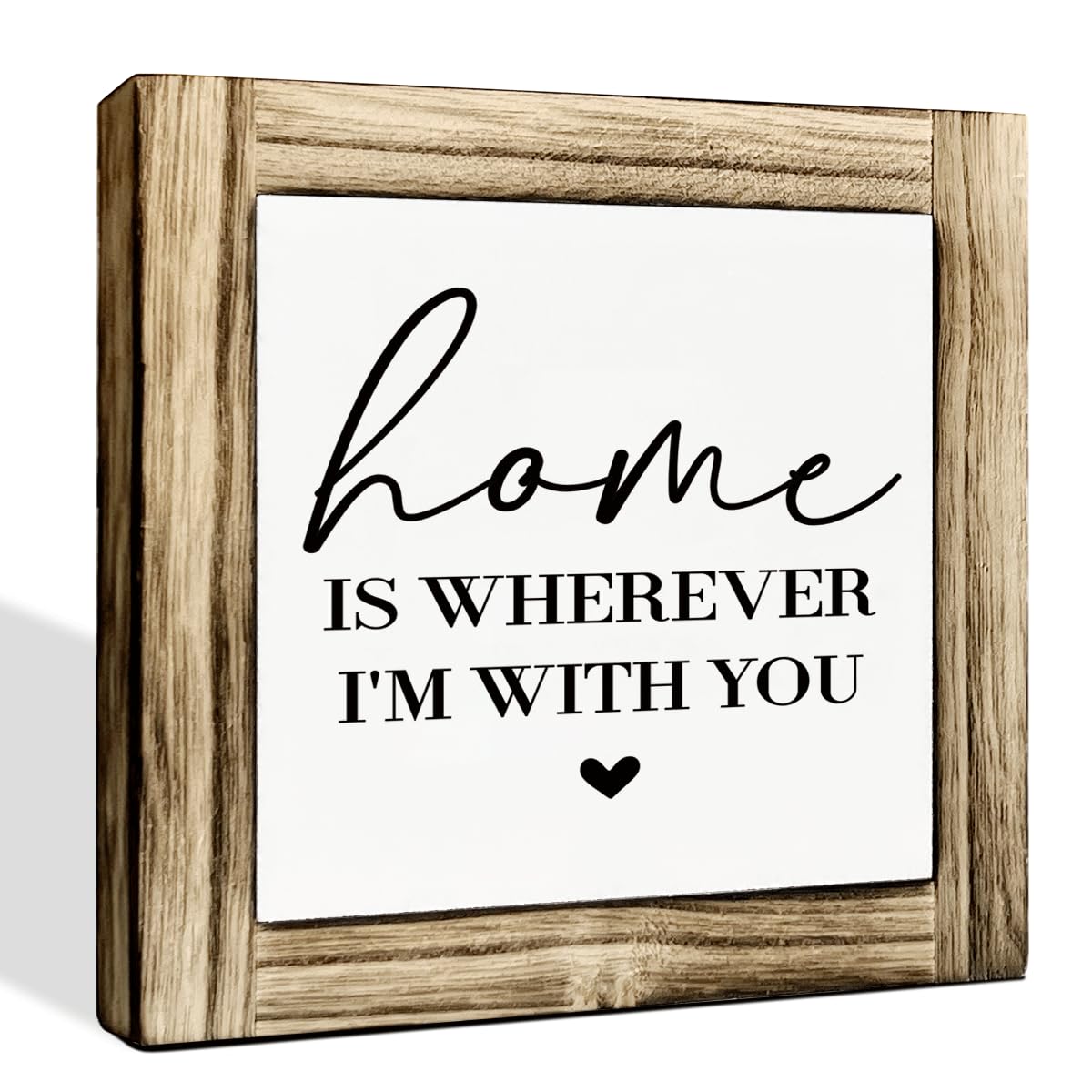 Homes Decor Signs, Decorative Wooden Box Sign, Farmhouse Decors for Living Room, Bedroom, Kitchen, New Home Decor, Shelf Counter Decoration, Home Sweet Home Sign, 5.9×5.9 inches BST220