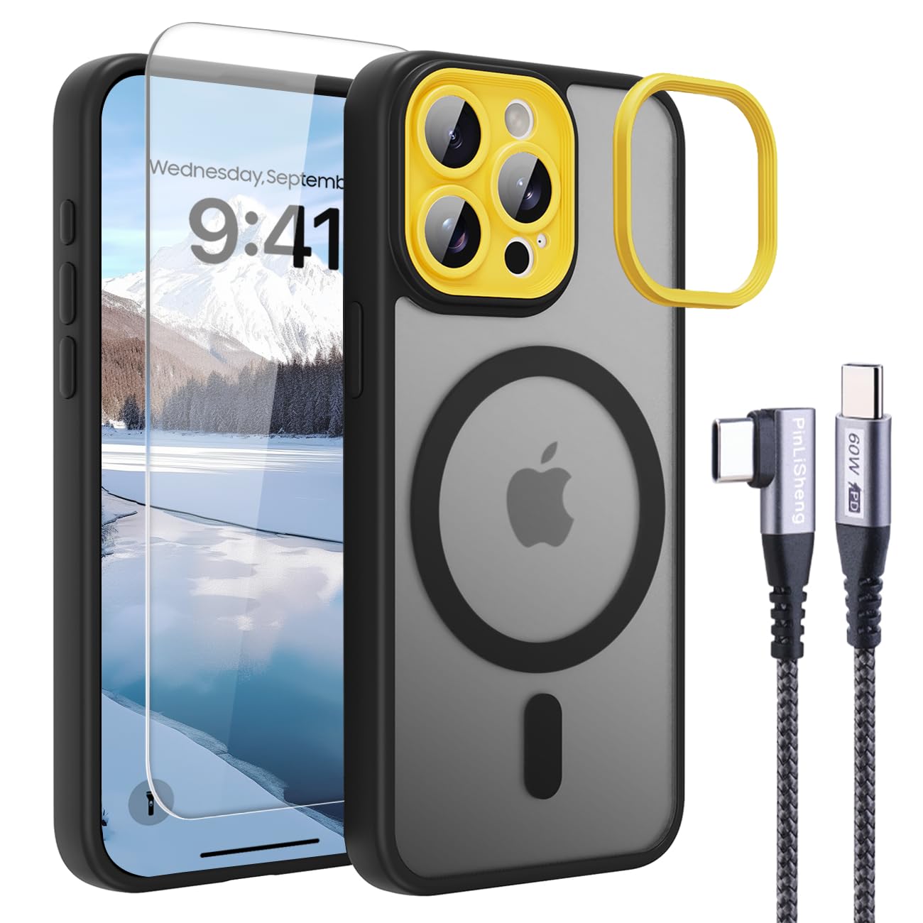 PinLiSheng for iPhone 17 Pro Max Case， Compatible with MagSafe, Shockproof Military-Grade Protection, Scratch-Resistant Back, Anti-Yellowing，Magnetic Phone Case for iPhone 17 Pro Max, Clear WN420