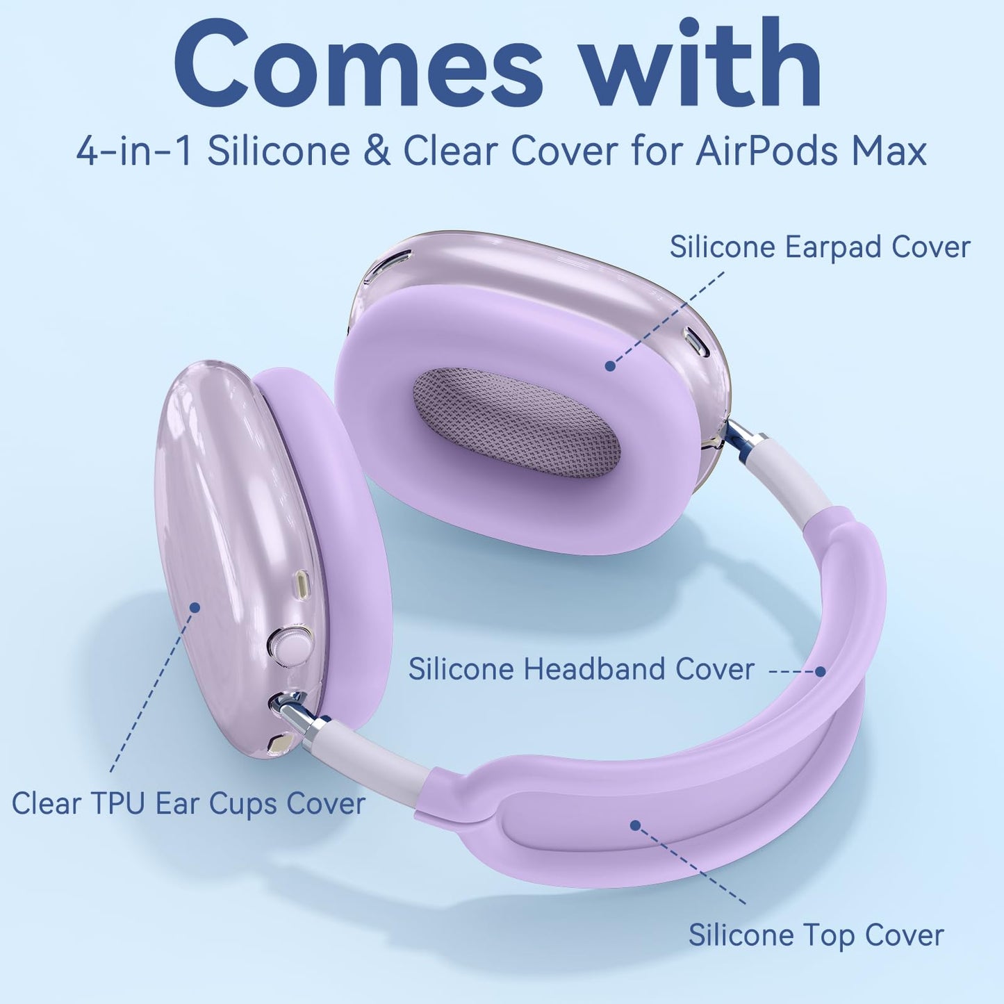 Case for Airpods Max Headphones, Ear Pad Case Cover/Ear Cups Cover/Headband Cover for AirPods Max 2 & 1 (USB-C/Lightning) (2026/2024/2020), Silicone for Apple Airpod Max 2,Accessories Cases,Deep Green WN420