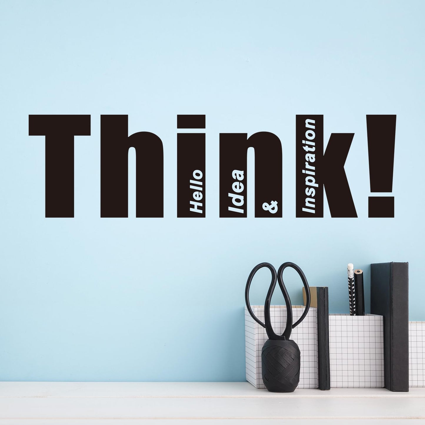 Motivational Quotes Wall Stickers for Office: Inspirational Positive Vinyl Art Wall Decals for Bedroom Classroom School - Think 35" X 9.8" BST220