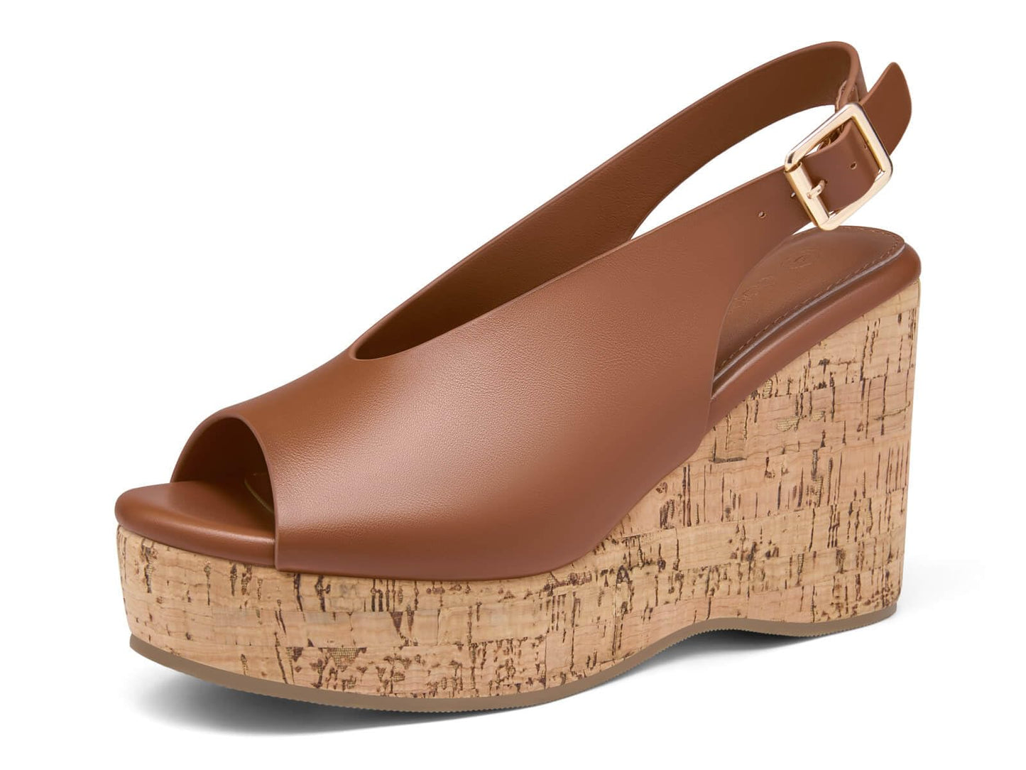 Coutgo Womens Platform Wedge Sandals Open Peep Toe Slingback Cork High Heels Summer Beach Shoes DD1210