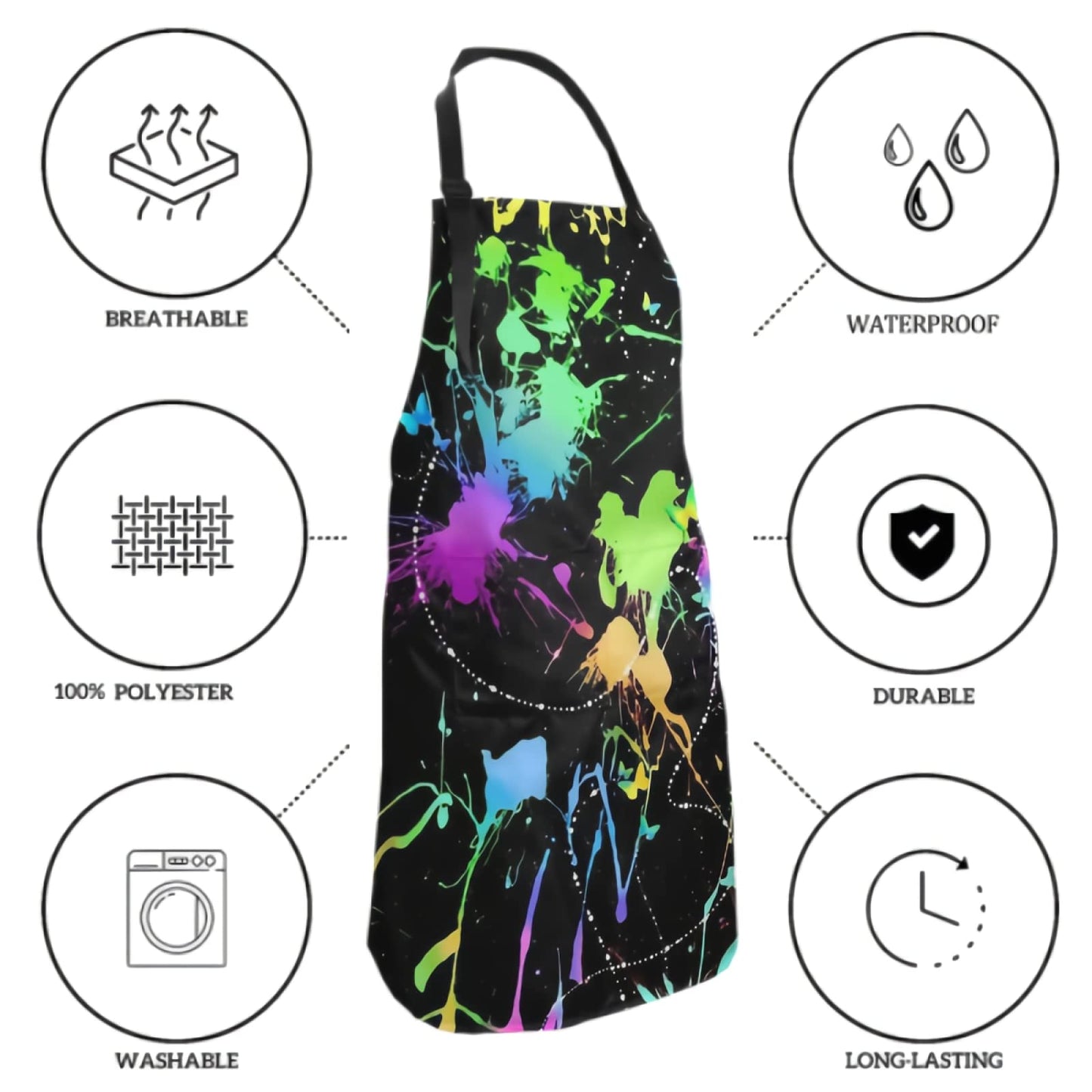 Giwawa Unisex Adult Apron Waterproof Stain Resistant Kitchen Cooking Apron with 2 Pockets for BBQ Grill Painting BST326H