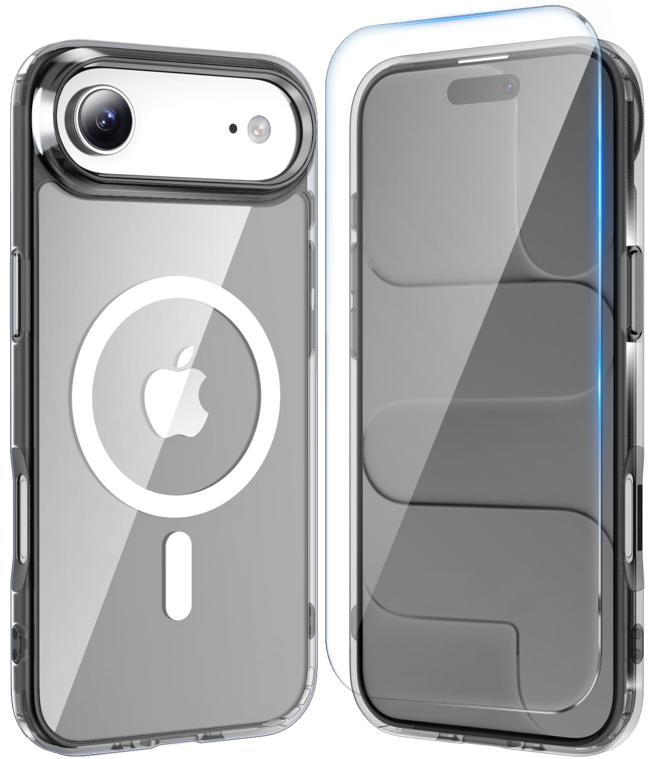 for iPhone 17 Pro Max Case Clear with Screen Protector, Compatible with Magsafe, Anti-Yellowing, Military-Grade Protection, Shockproof Slim Magnetic Phone Case Cover, Black WN420
