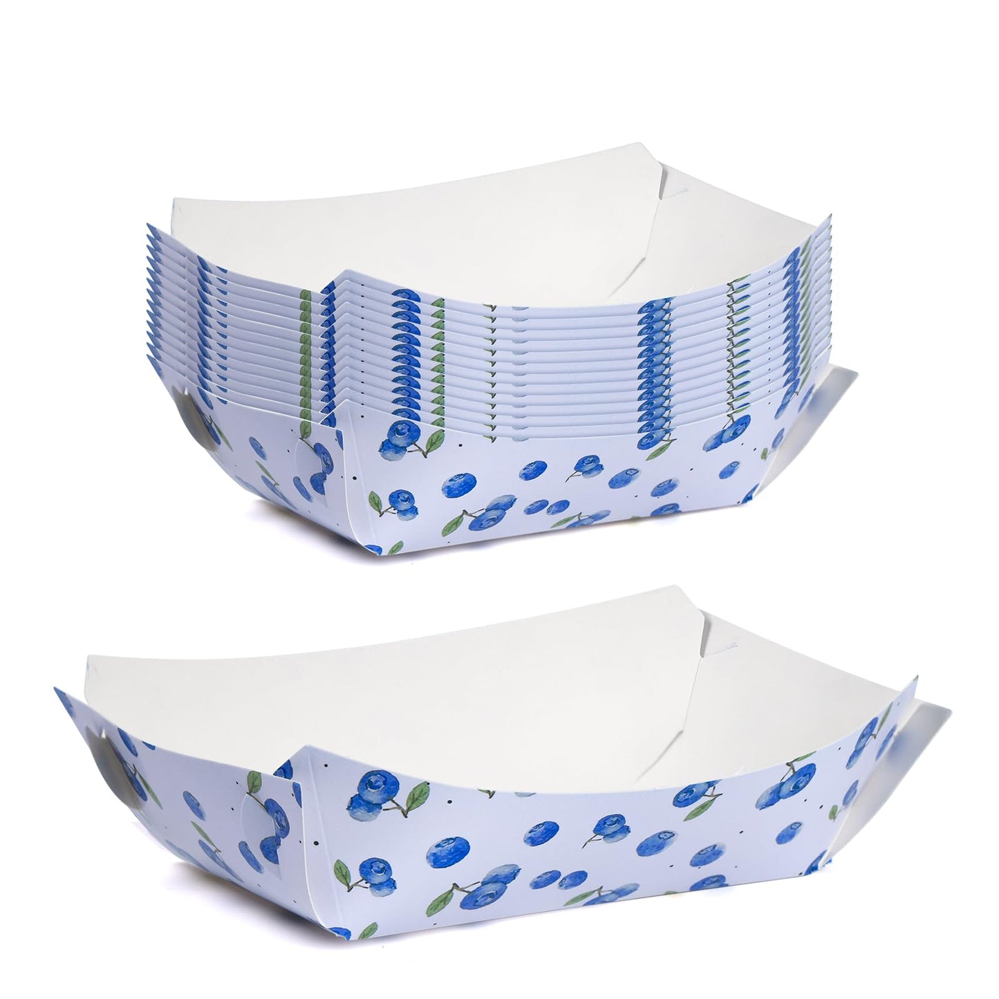 strawberry paper plates, disposable waterproof food trays, 1 lb., suitable for bulk strawberry-themed strawberry shortcake berry first birthday party supplies and gift decorations. (20, blueberry) BST220
