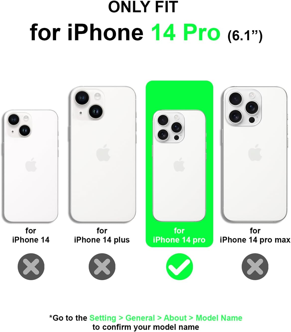 PULOKA for iPhone 14 Pro Transparent Case, Compatible with MagSafe, Clear Protector Slim Cover, Magnetic Phone Case for iPhone 14 Pro 6.1 inch Balck WN420