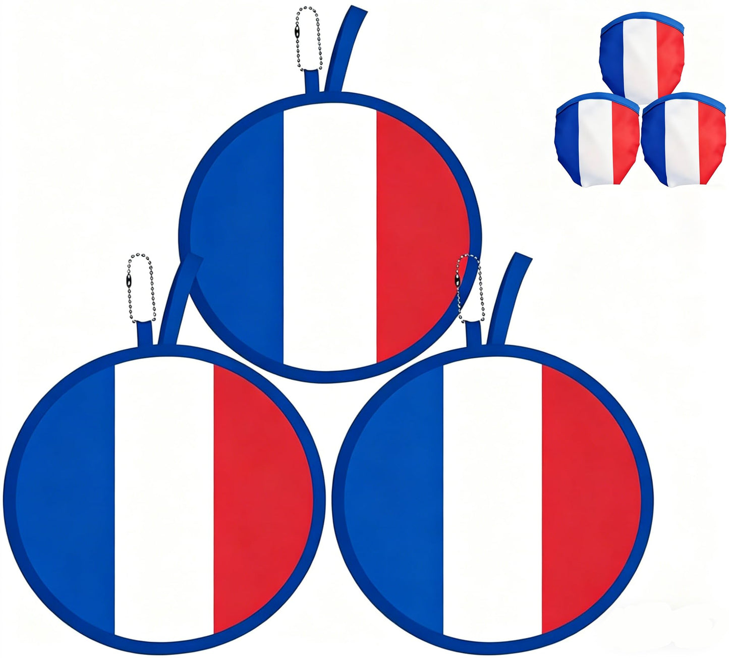 2026 World Cup Canada Flag Folding Hand Fans 3 PCS, 8.2" Fabric Round Foldable Fans with Matching Storage Pouches, Portable Hanging Fans for Game Day and Party Canada BST220