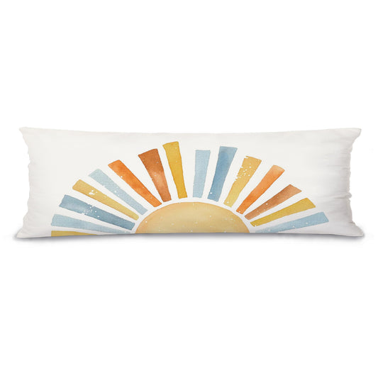 Boho Sun Sunshine 21x54 Body Pillow Cover Case, Modern Neutral Boho Horizontal Sun Sunset Sunrise Decorative Long Hug Pillow Cases for Bed Couch BST220