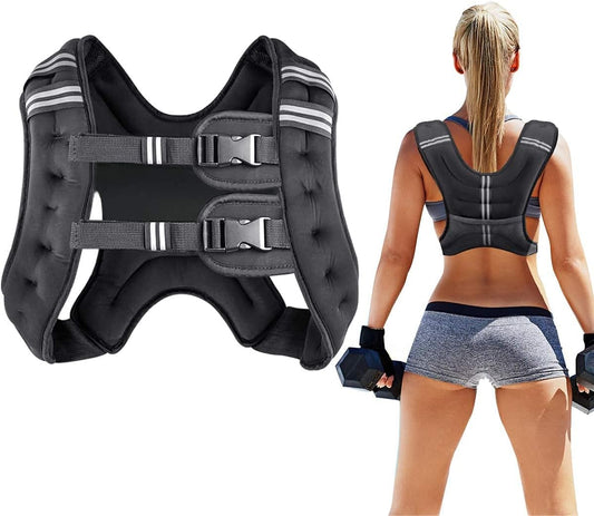 Prodigen Weighted Vest for Women and Men 8 12 16 20 25 30 Lbs with Reflective Stripe and Double Adjustable Buckle Straps Weight Vests for Strength Training, Jogging, Cardio, Weight Loss WN420