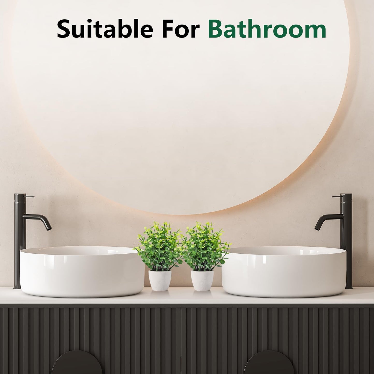 FAVOWREATH 2 Pack Small Fake Plants Potted Artificial Plants Indoor for Home Decor Office Room Farmhouse Indoor Table Bathroom Decor BST220