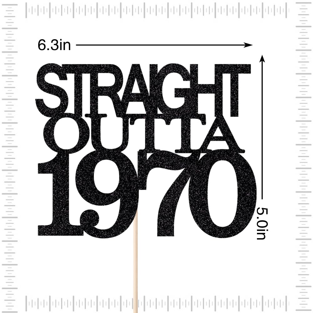Black Glitter Straight Outta 1961 Cake Topper,Hello 65,Funny 65th | Birthday Cake Topper,65 Fabulous,Cheer to 65 Years,Men and Women 65th Birthday/Wedding/Anniversary Party Decorations BST202