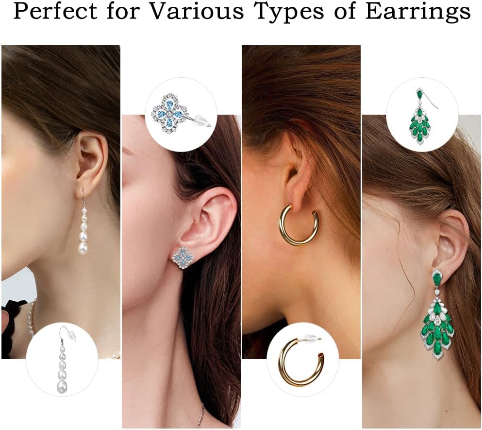 Silicone Earring Backs 1000 Pcs Small Earring Backings Soft Clear Earrings Stoppers Replacements Rubber Earring Back with Storage Box Hypoallergenic Earring Backs for Adults Women BST202