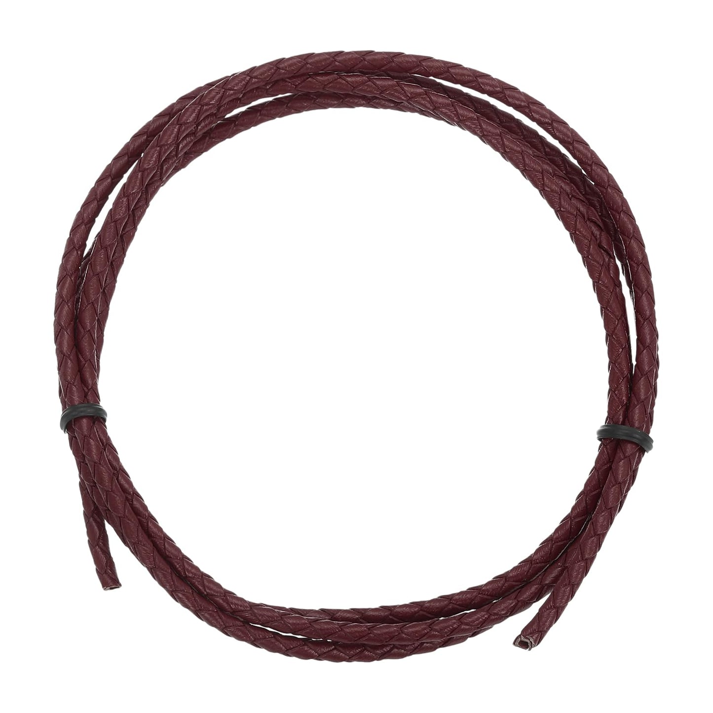 MECCANIXITY 1.1 Yards Bolo Tie Cord 6mm Diameter Round Braided Leather Strip 1 Meter Long for Bracelet Necklace Beading, Yellow WN420
