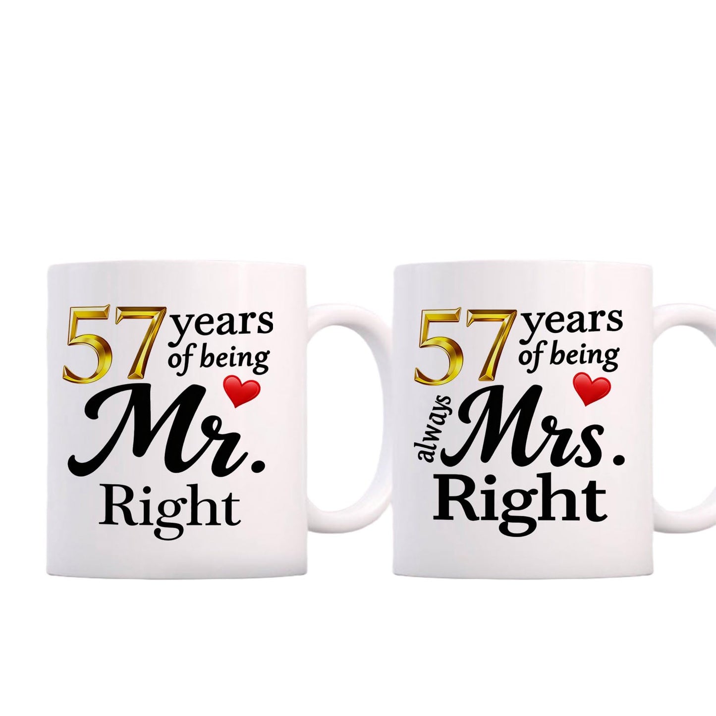 10 Year Anniversary For Couple Coffee Mugs Set of 2-10th Wedding Gifts Decorations for Parents Grandparents Husband Wife Him Her 11oz (10th) BST220