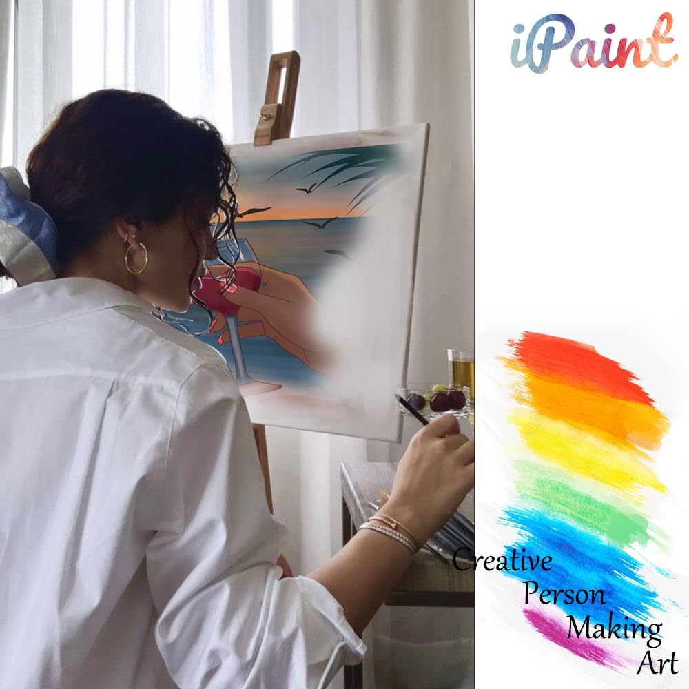 2Pcs Sip and Paint Kit for Adults,Valentines Couple Painting Kit Supplies Canvas, Pre Drawn Canvas to Paint for Date Night for Couples DIY Acrylic Painting Kits Party Favor 8×10 WN420