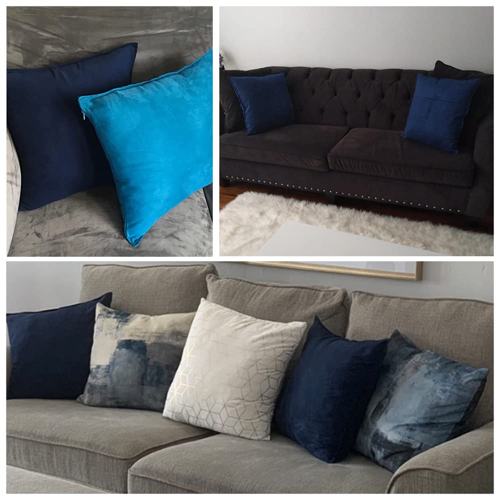 Fancy Homi 4 Packs Olive Green Decorative Throw Pillow Covers 18x18 inch, Super Soft Faux Suede Decor Square Pillow Covers 45x45 cm, Solid Cushion Cover for Couch Living Room Sofa Bedroom BST220