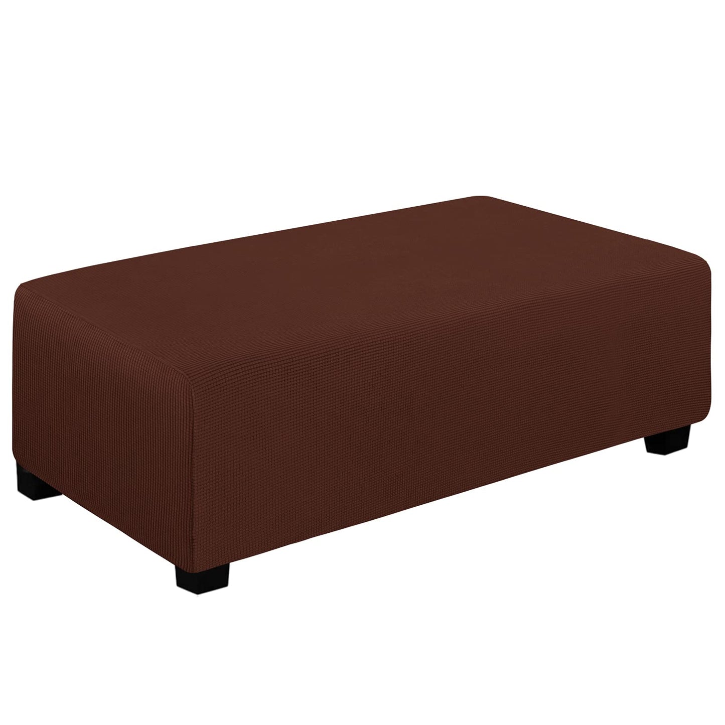Easy-Going Stretch Square Ottoman Cover 15x15x15inch Dark Blue | Folding Storage Footstool cover Furniture Protector Soft Rectangle slipcover with Elastic Bottom BST202