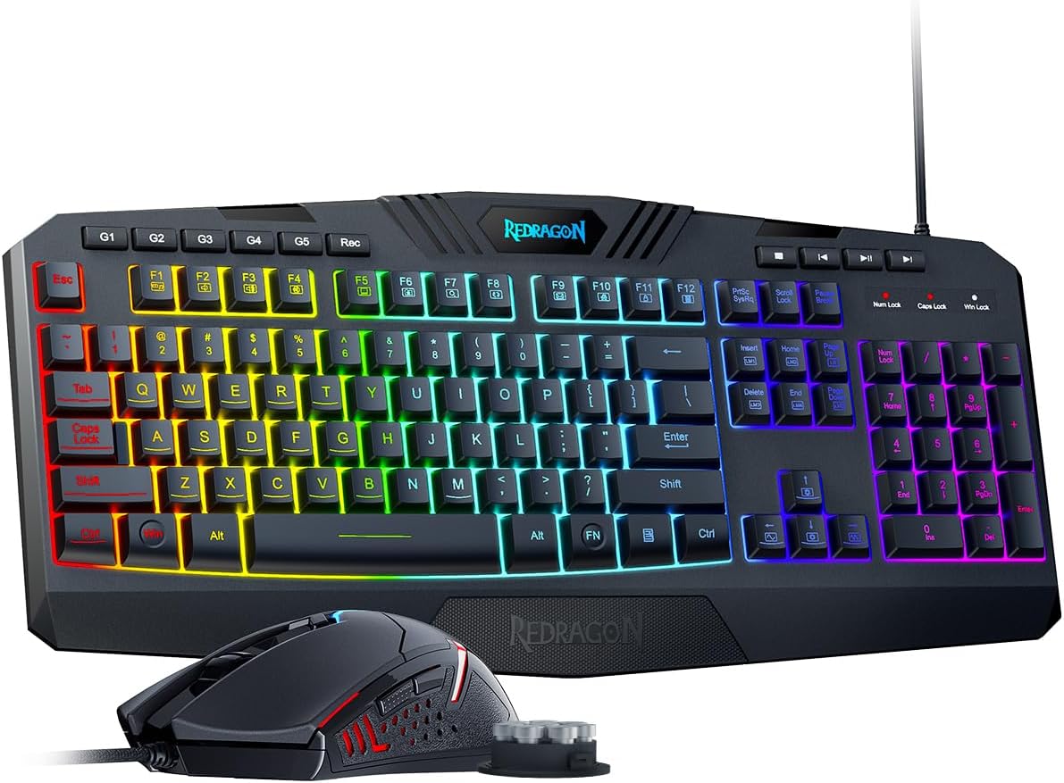 Redragon S101 Updated Programmable Gaming Keyboard and Mouse 7071
