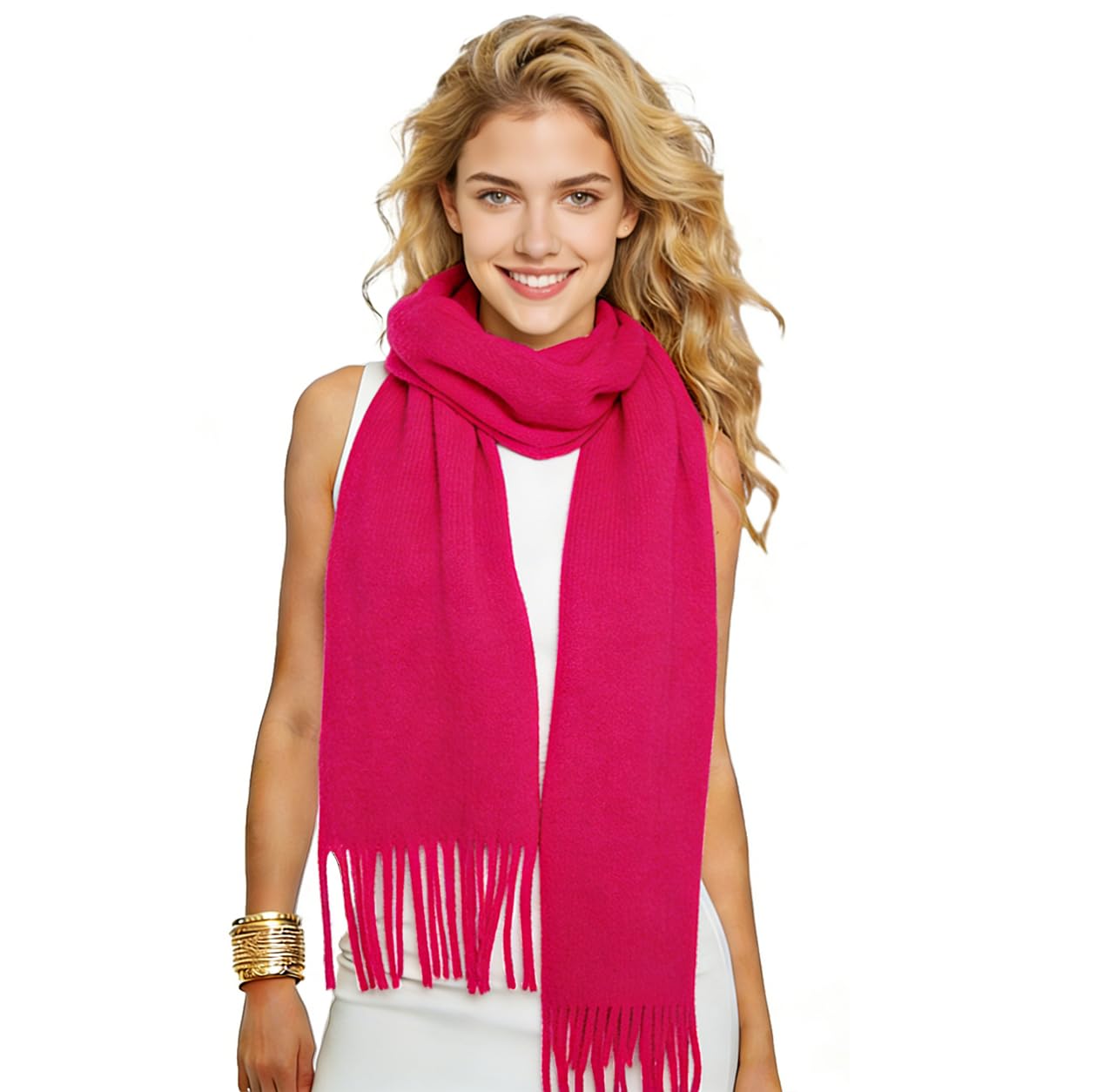 Winter Soft Long Scarf, Pashmina Shawls and Wraps, Warm Large Scarves for Men Women Evening Dress Wedding WN420