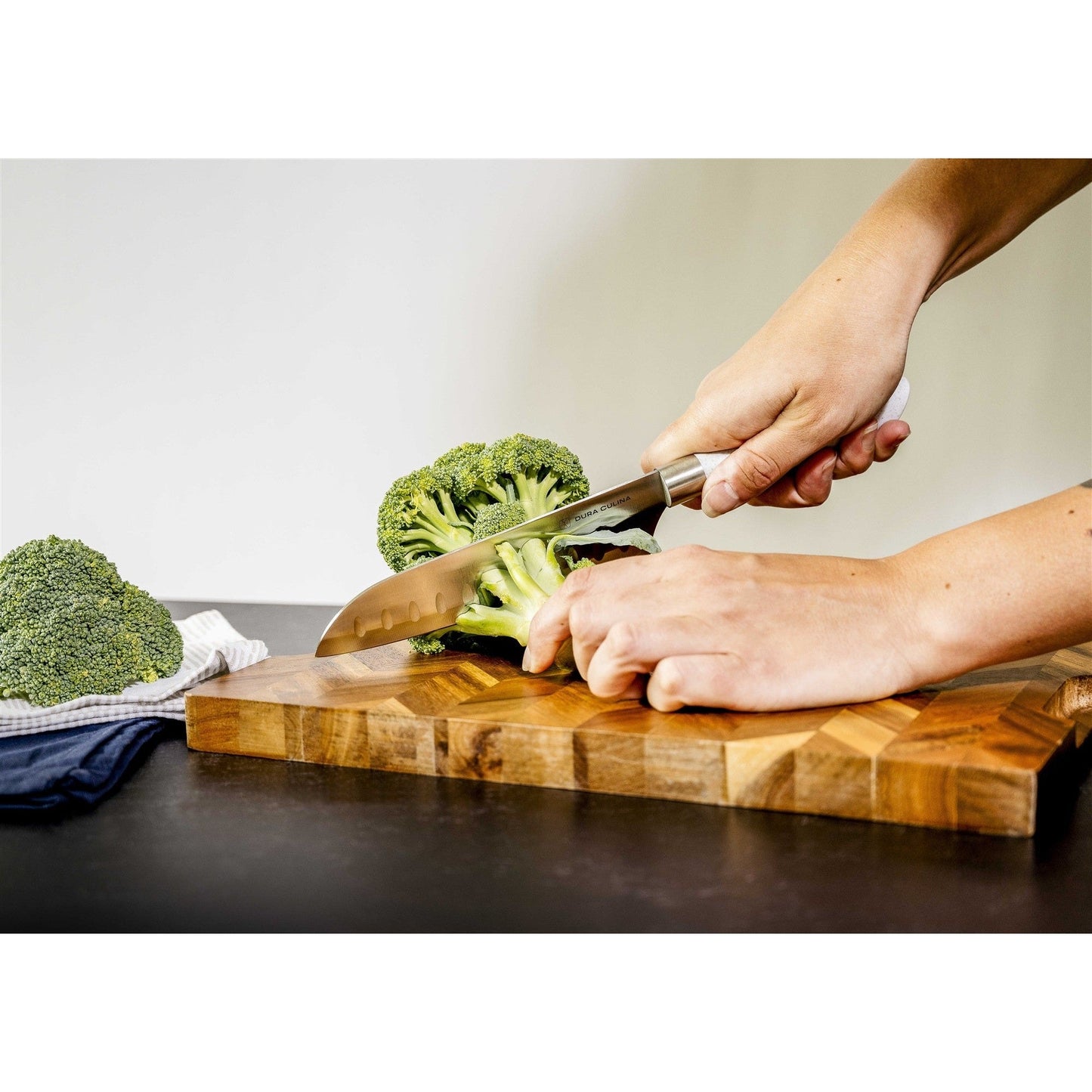 EcoCut 2 Piece Santoku Knife Set With Blade Guards, Grey-3