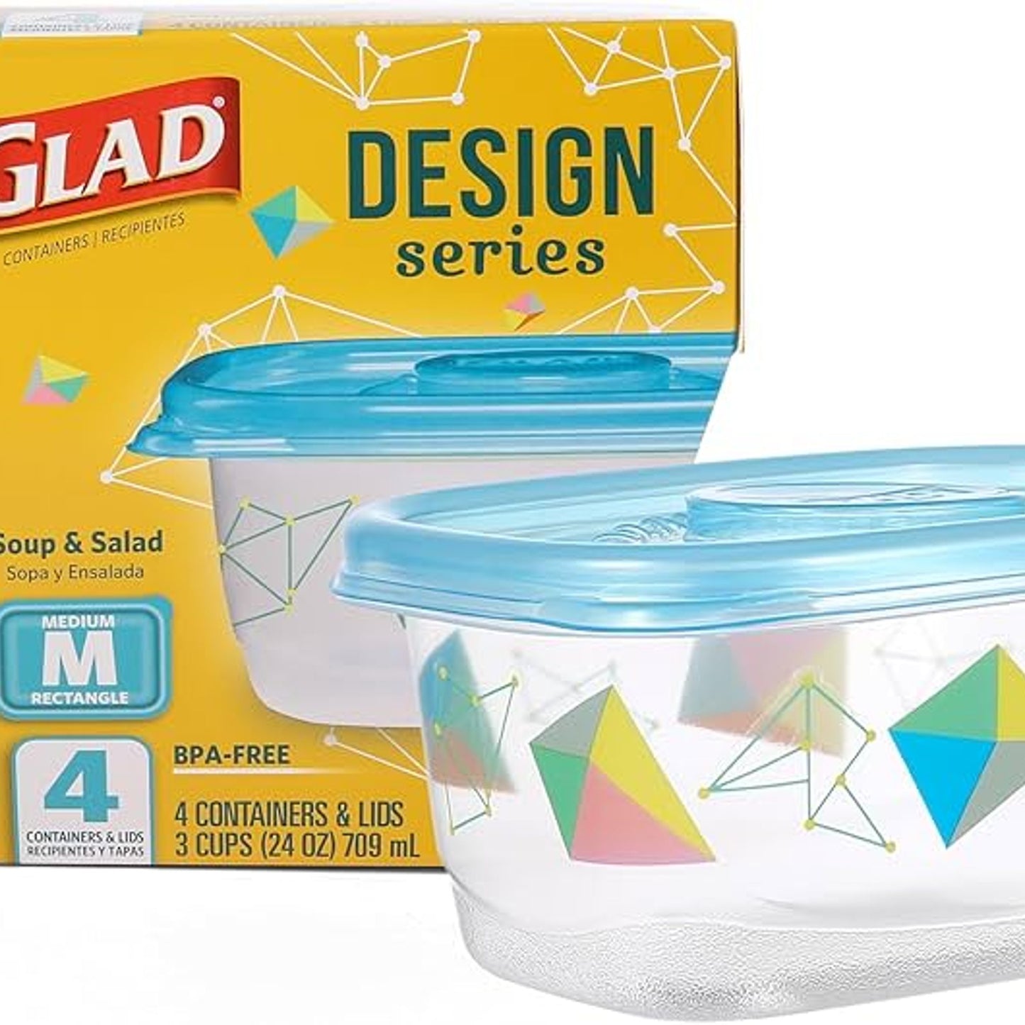 Glad Take-Aways 28oz Divided Food Storage Containers 7pk