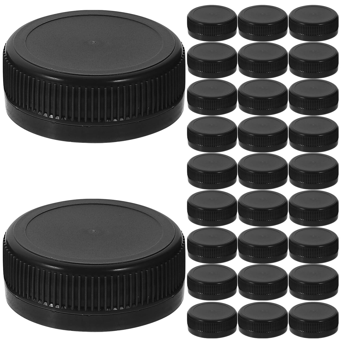 100Pack White Plastic Bottle Caps, 38mm (1.53") Replacement Lids, Leak-Free Screw-on Caps for Juice, Milk, Water Bottles Tops and Diy Crafts BST202