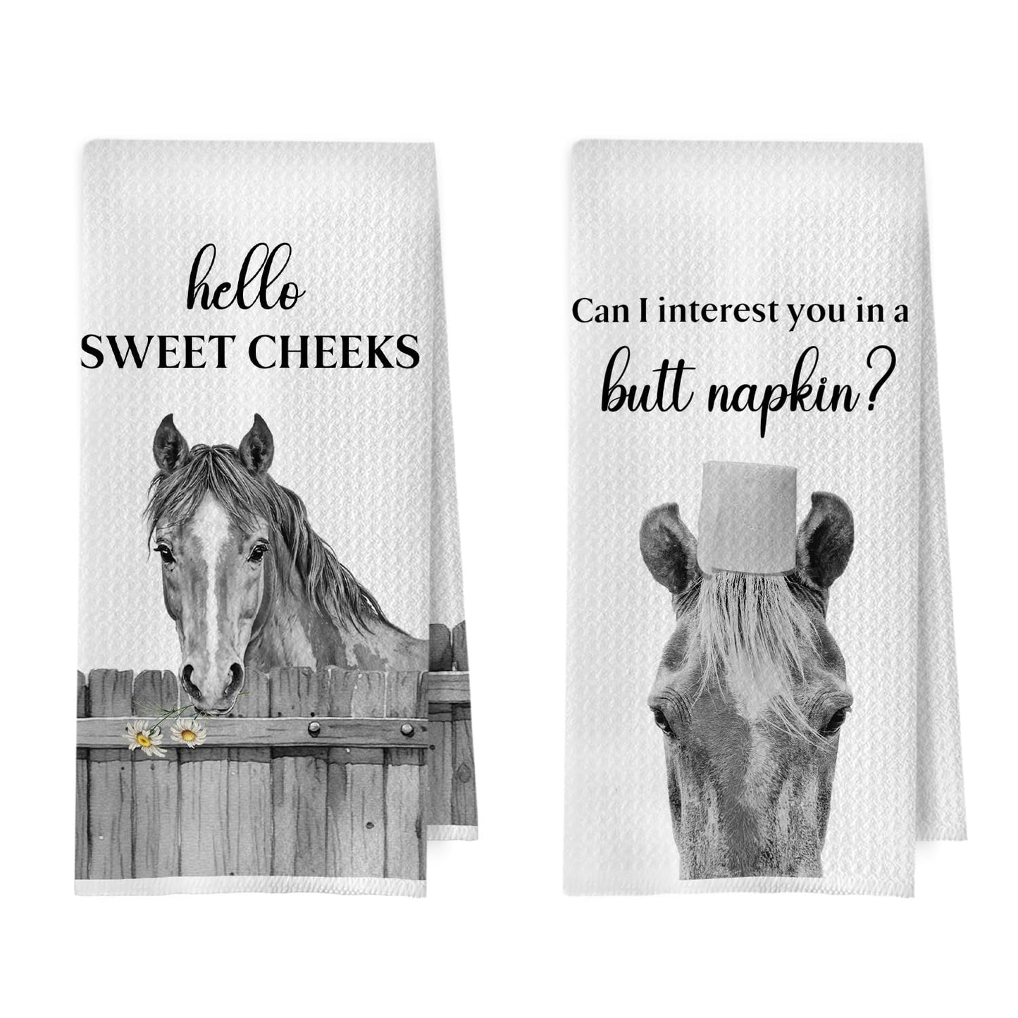 Raccoon Gifts Bathroom Towels Set - Raccoon Gifts Decorative Hand Towels, Hello Sweet Cheeks Bathroom Decor, 16x24 Inches Set of 2 BST220