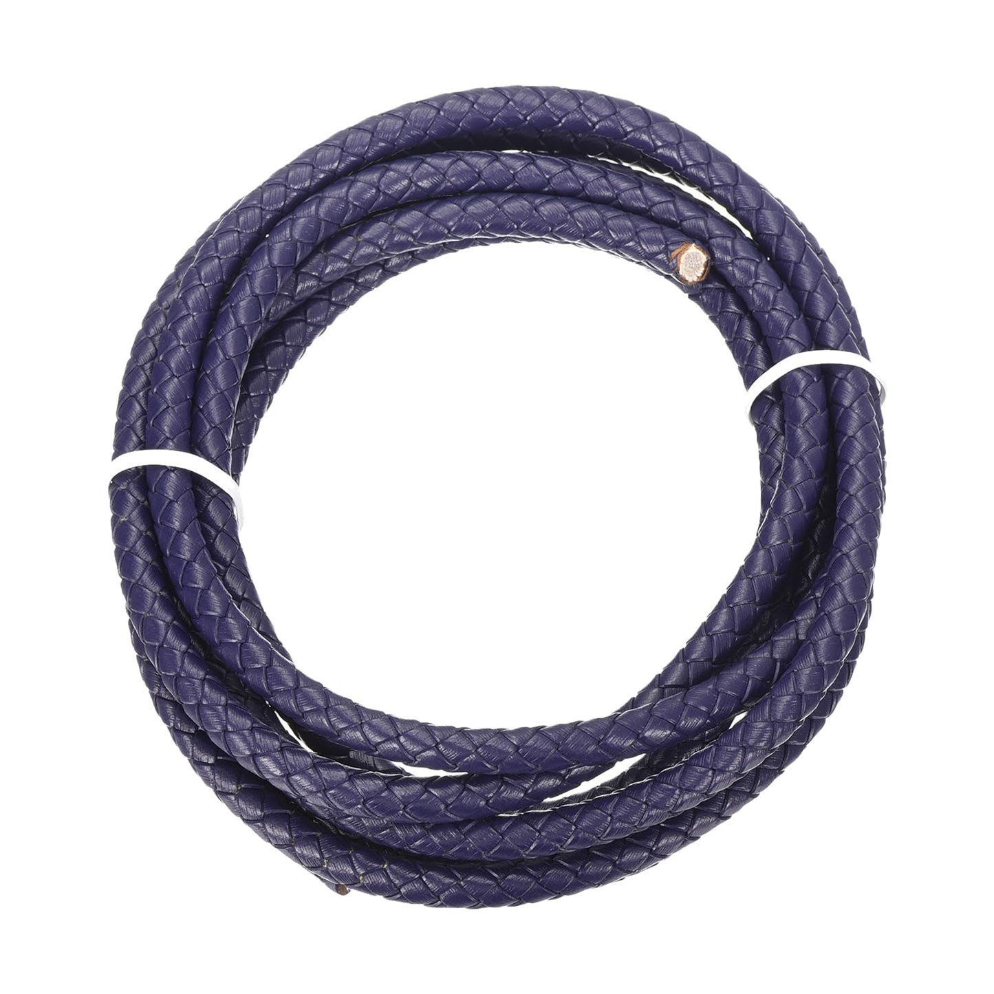 MECCANIXITY 1.1 Yards Bolo Tie Cord 6mm Diameter Round Braided Leather Strip 1 Meter Long for Bracelet Necklace Beading, Yellow WN420