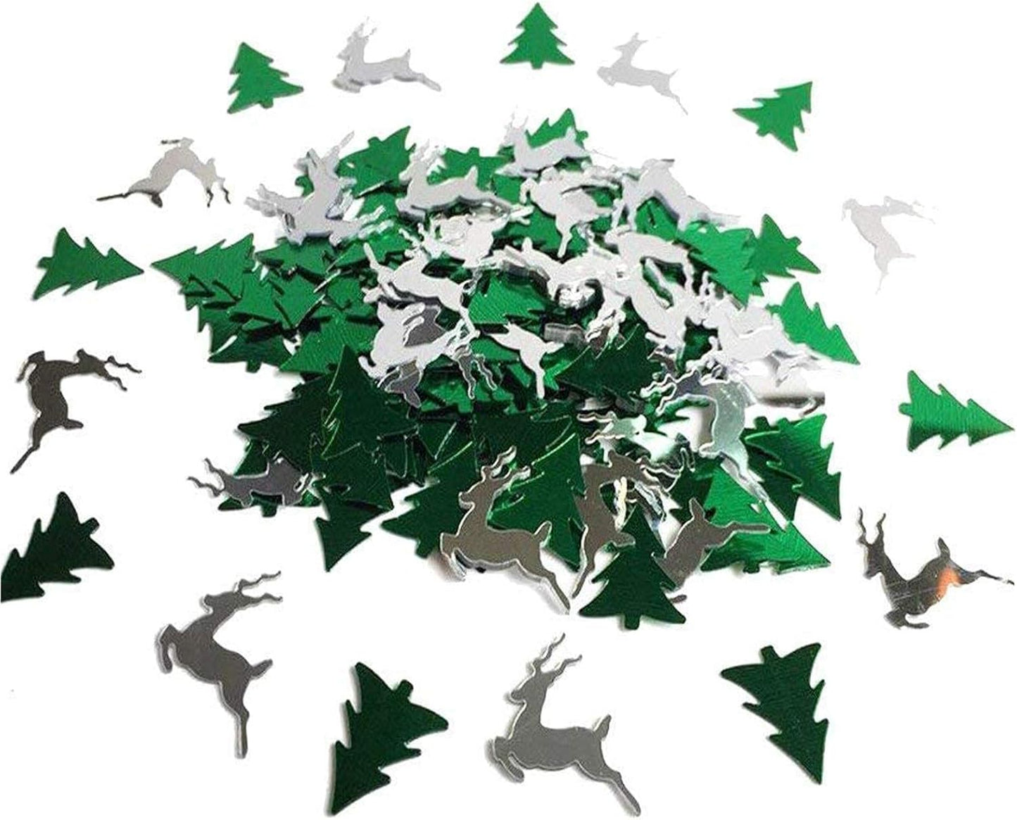 BinaryABC Christmas Table Confetti, Merry Christmas Sequins Party Confetti (15g) (Green Silver) BST326L