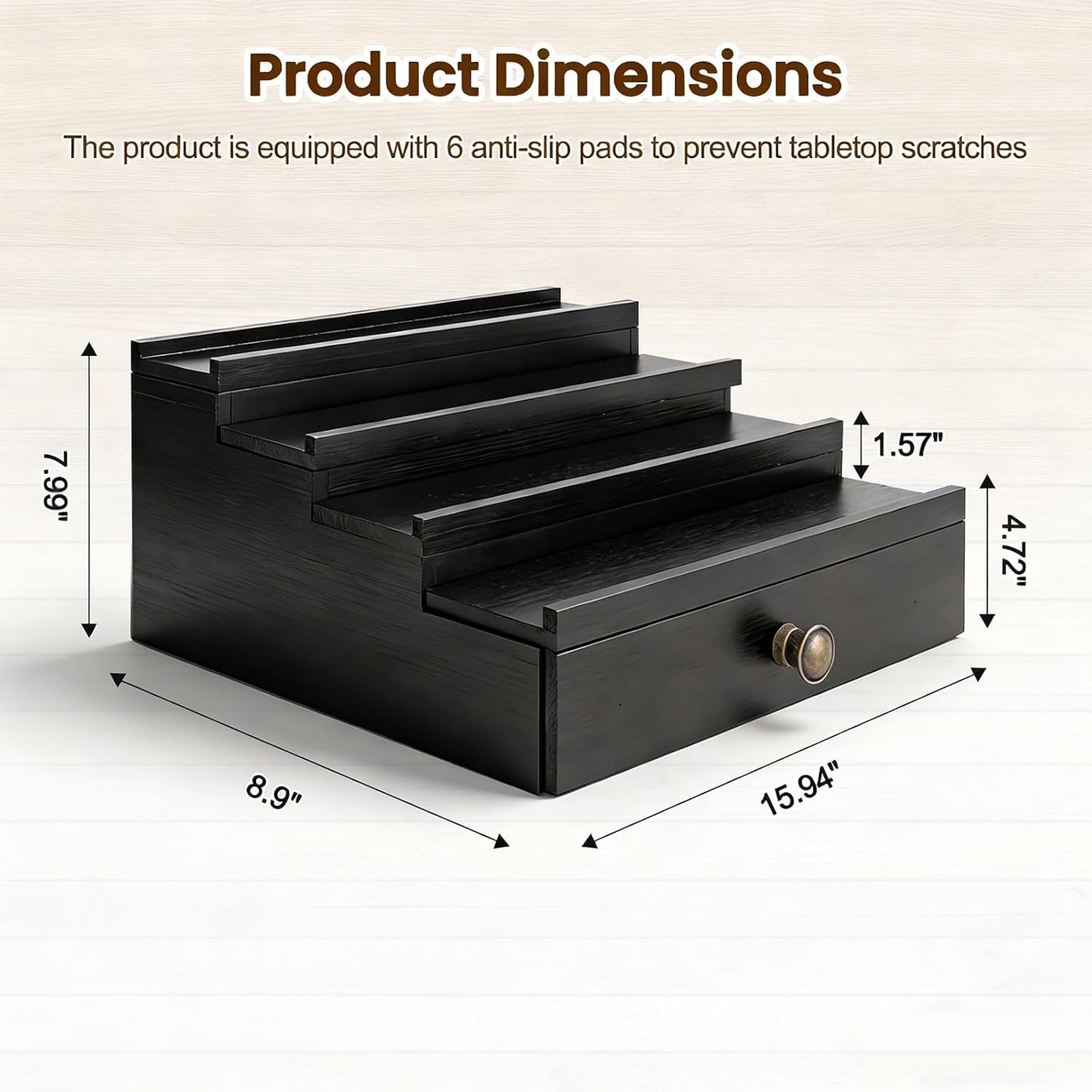 4 Tier Wooden Perfume Stand Cologne Jewerly Organizer BST220