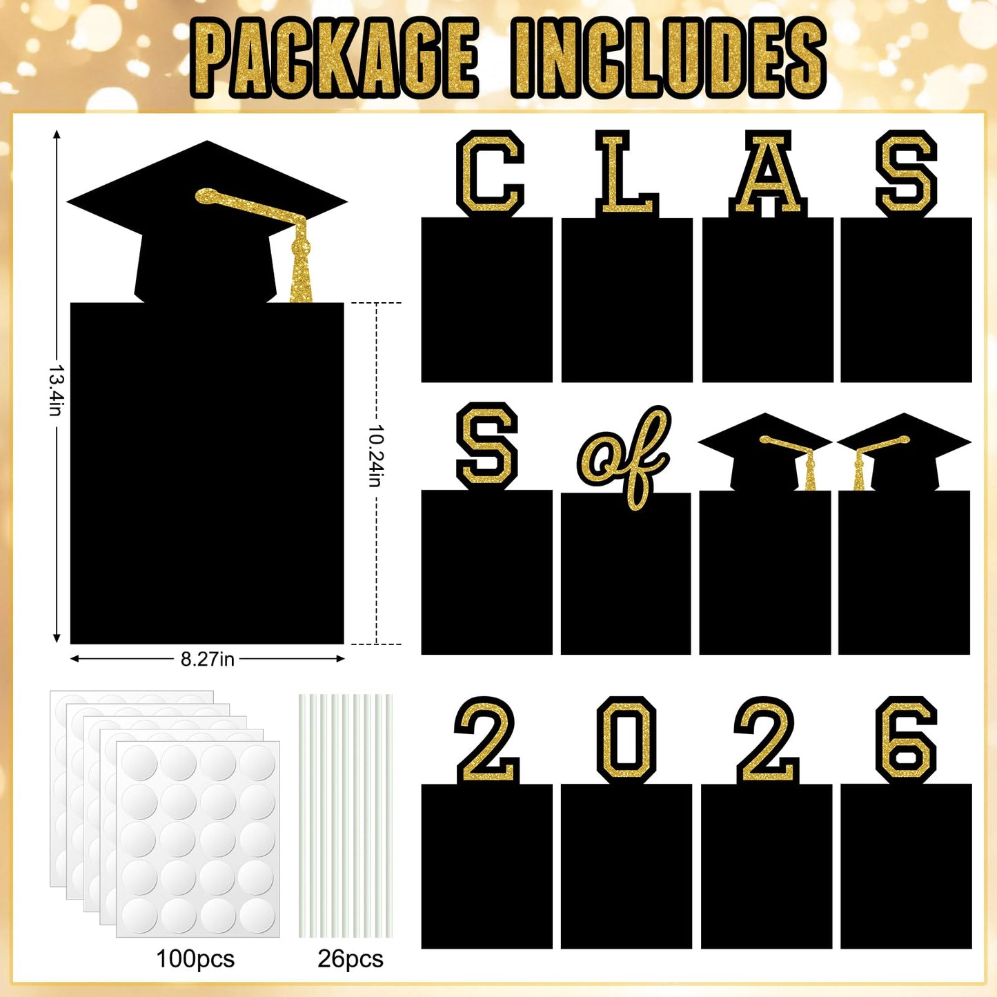 12 Pcs Graduation Photo Yard Sign Decorations 2026, K-12 Grade Graduation School Picture Frame Lawn Sign with Stakes for Kindergarten Middle High School Class of 2026 Grad Party Decorations, Red WN420