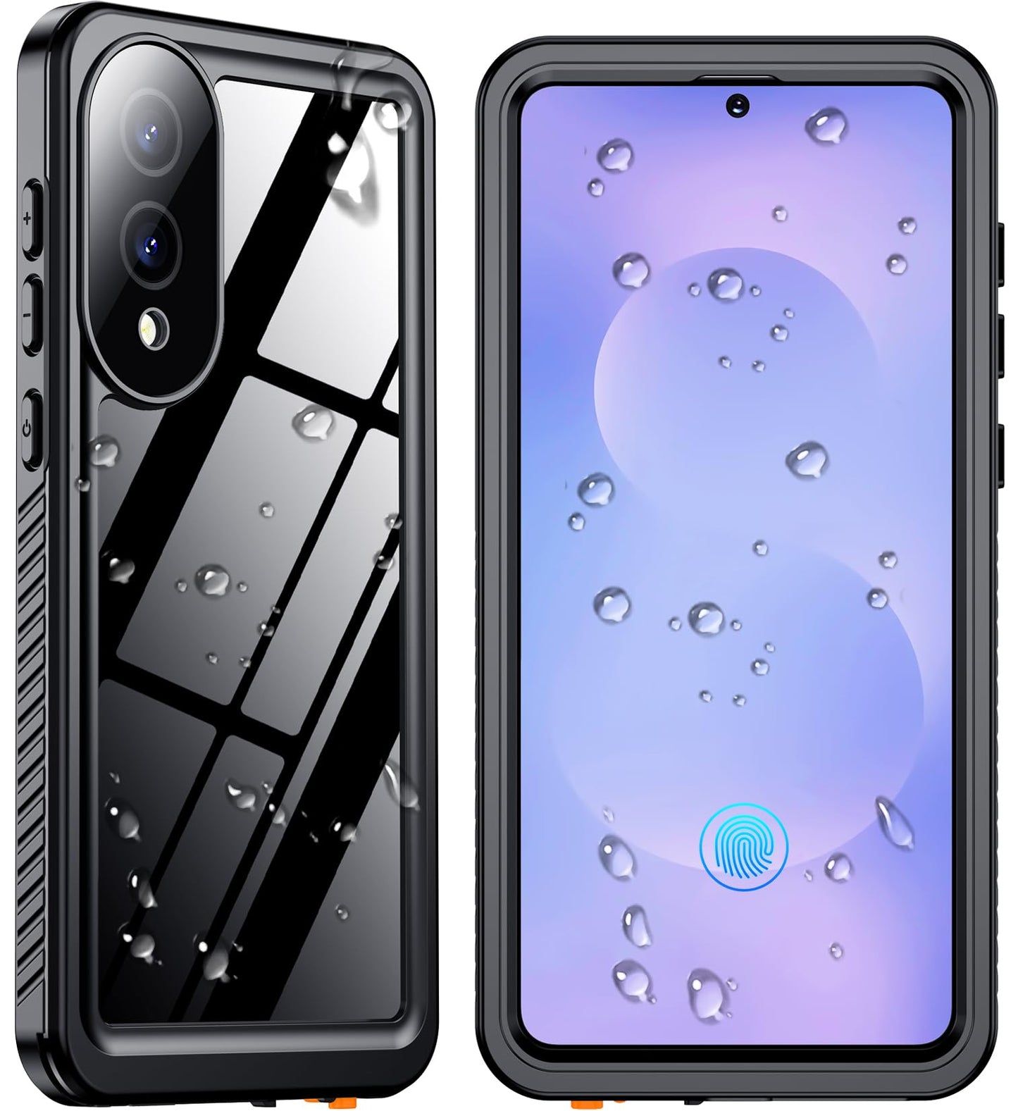 SPIDERCASE Designed for Samsung Galaxy S23 Case Waterproof,Built-in Screen & Camera Lens Protector[IP68 Underwater][Military Grade Shockproof] Full Body Protection Phone Case, Black/Clear WN420