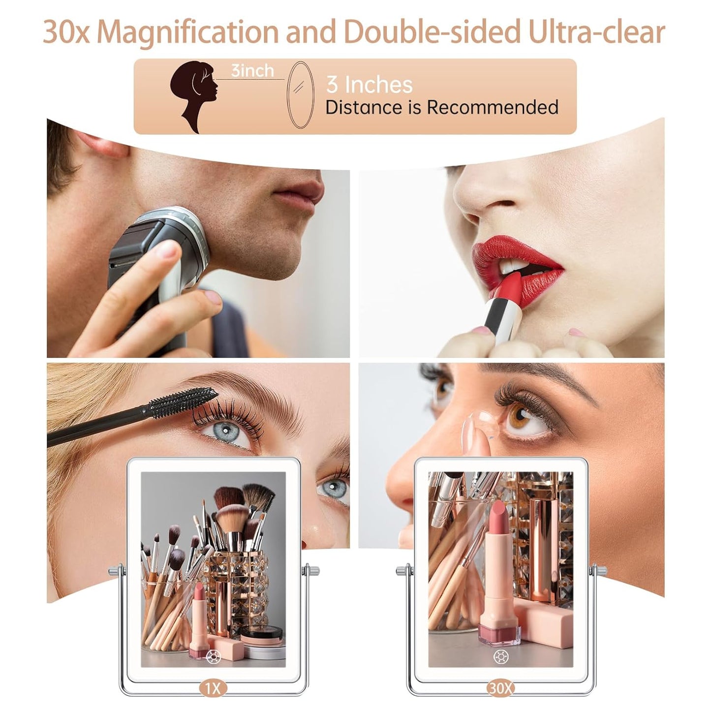 Rechargeable Wall Mounted Makeup Mirror 78