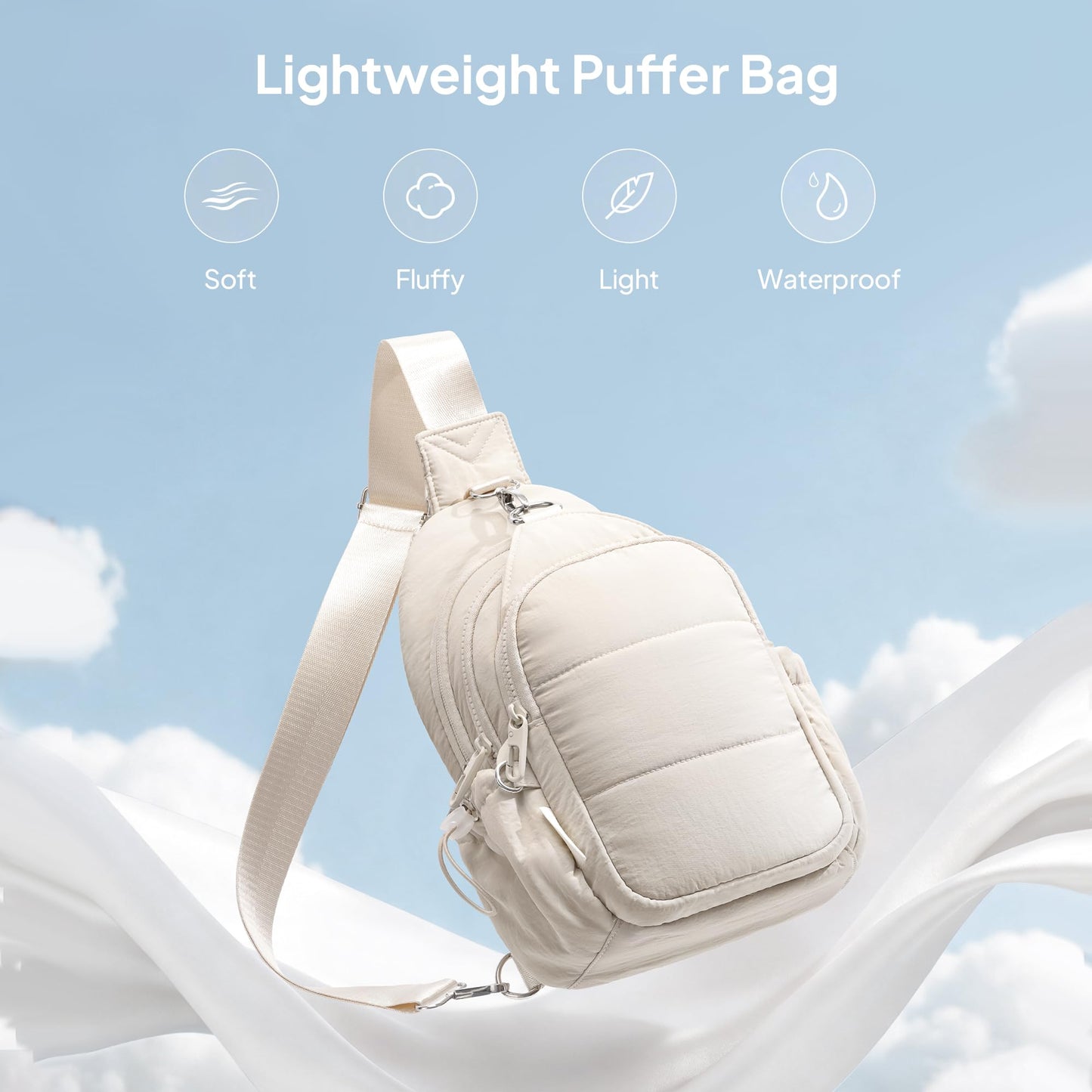 TOPEAST Sling Bag for Women, Anti-Theft Crossbody Bag with RFID Blocking & Small Water Bottle Holder for Travel BST202