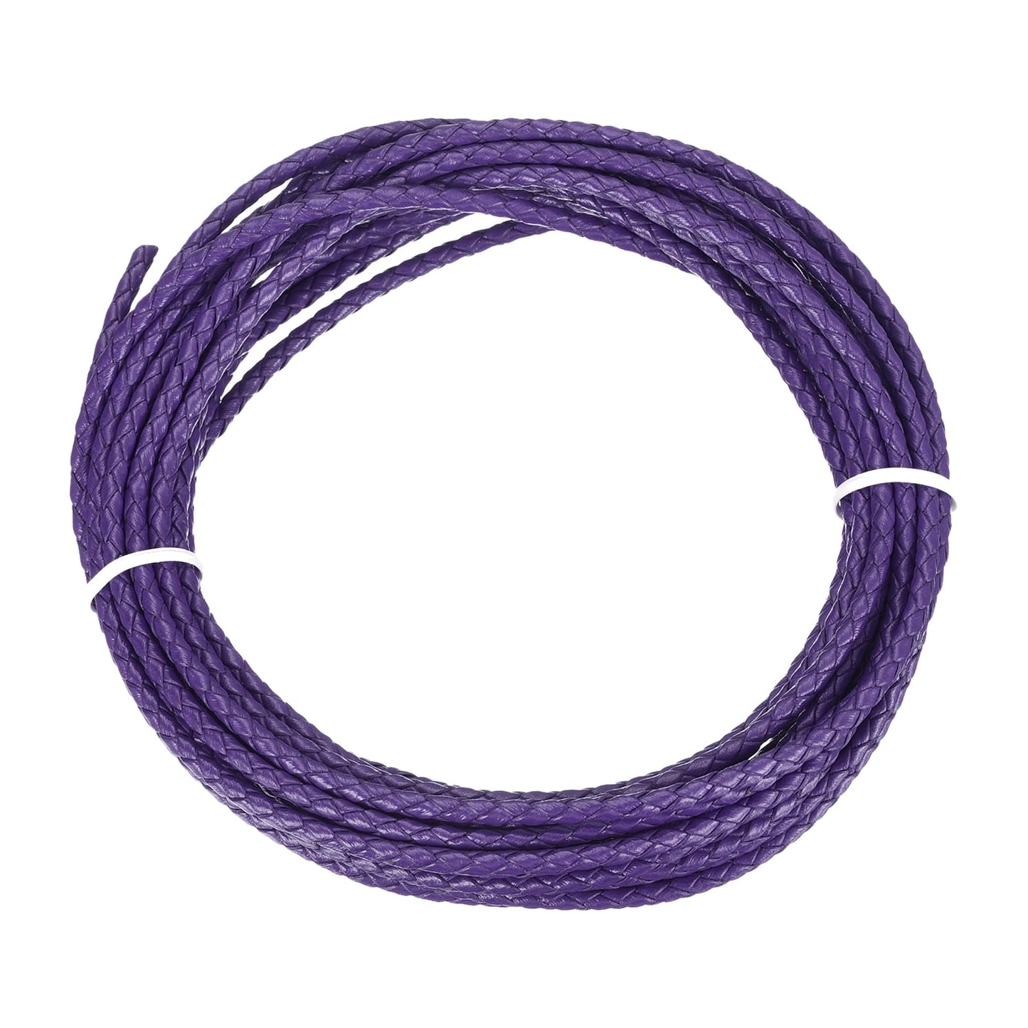 MECCANIXITY 1.1 Yards Bolo Tie Cord 6mm Diameter Round Braided Leather Strip 1 Meter Long for Bracelet Necklace Beading, Yellow WN420