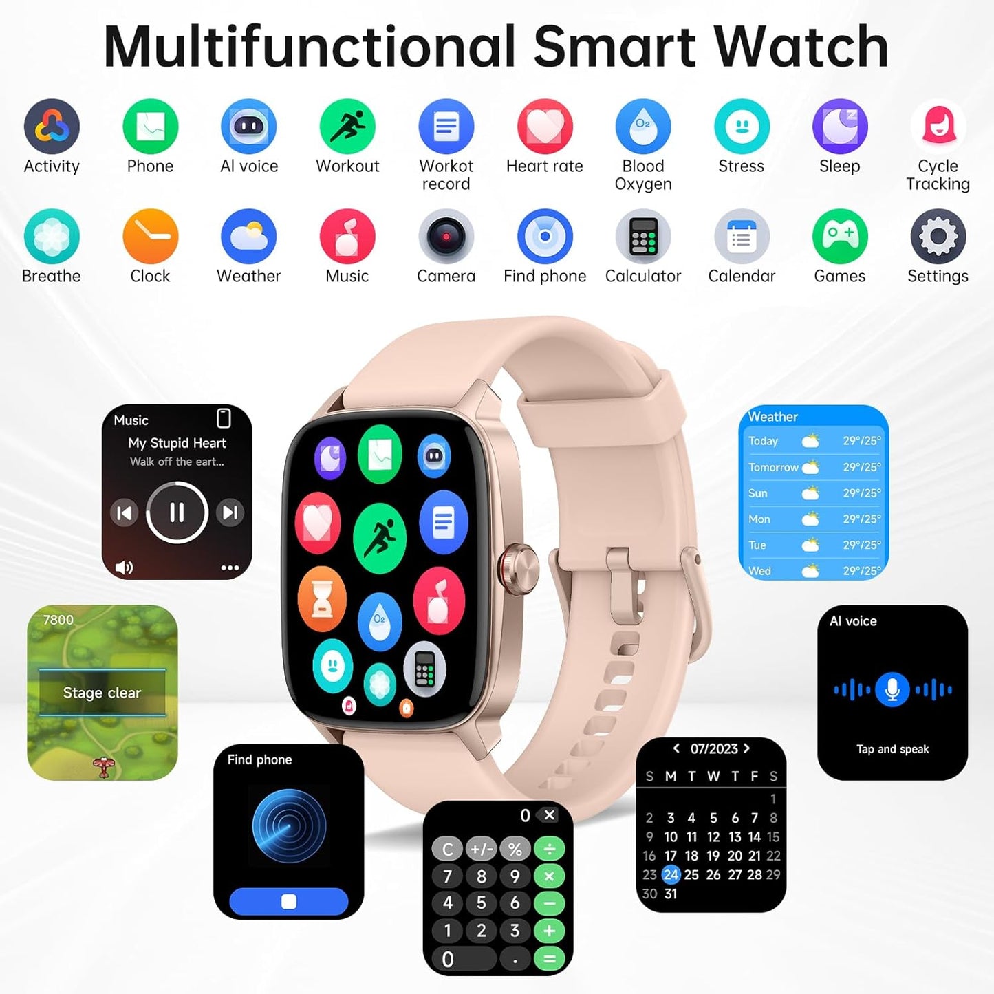 Smart Watch Your Sports Partner Pink 89