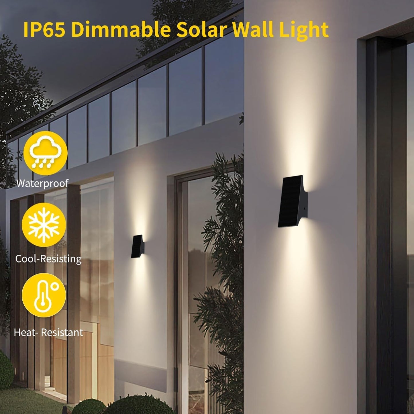 Solar Up & Down Light Outdoor Lights 700LM 2pcs 7071