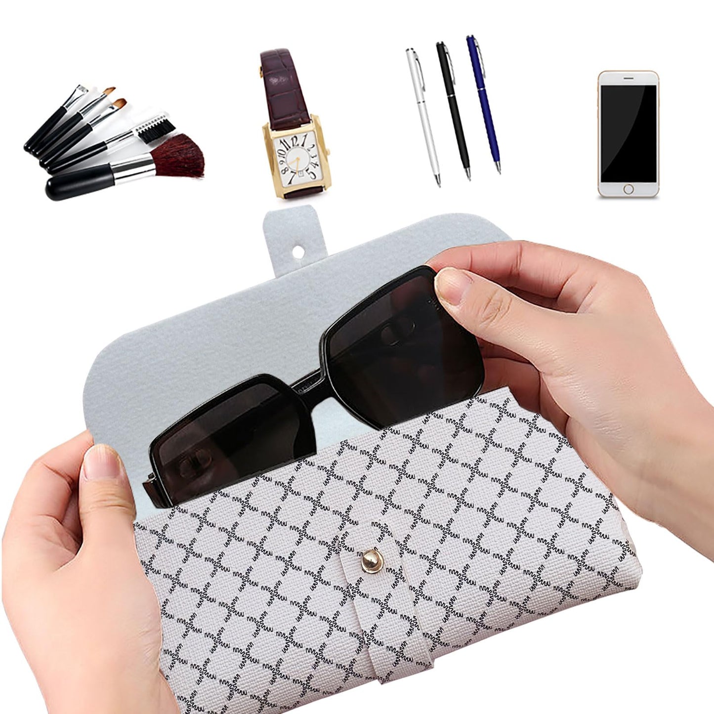 Glasses storage bag Travel sunglasses myopia glasses storage bag Fashion leather storage bag WN420