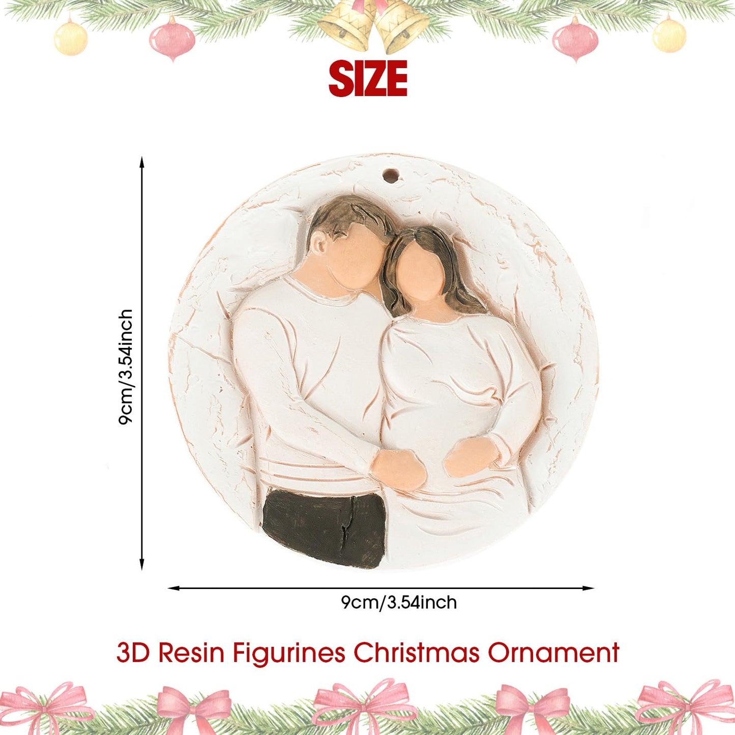 3D Christmas Ornament 2026 Wedding Gifts for Couple - Romantic Our First Christmas Married Engaged Ornament Bridal Shower Gift - Just Married Ornaments for Xmas Tree, Mr and Mrs Gifts for Newlyweds BST326H