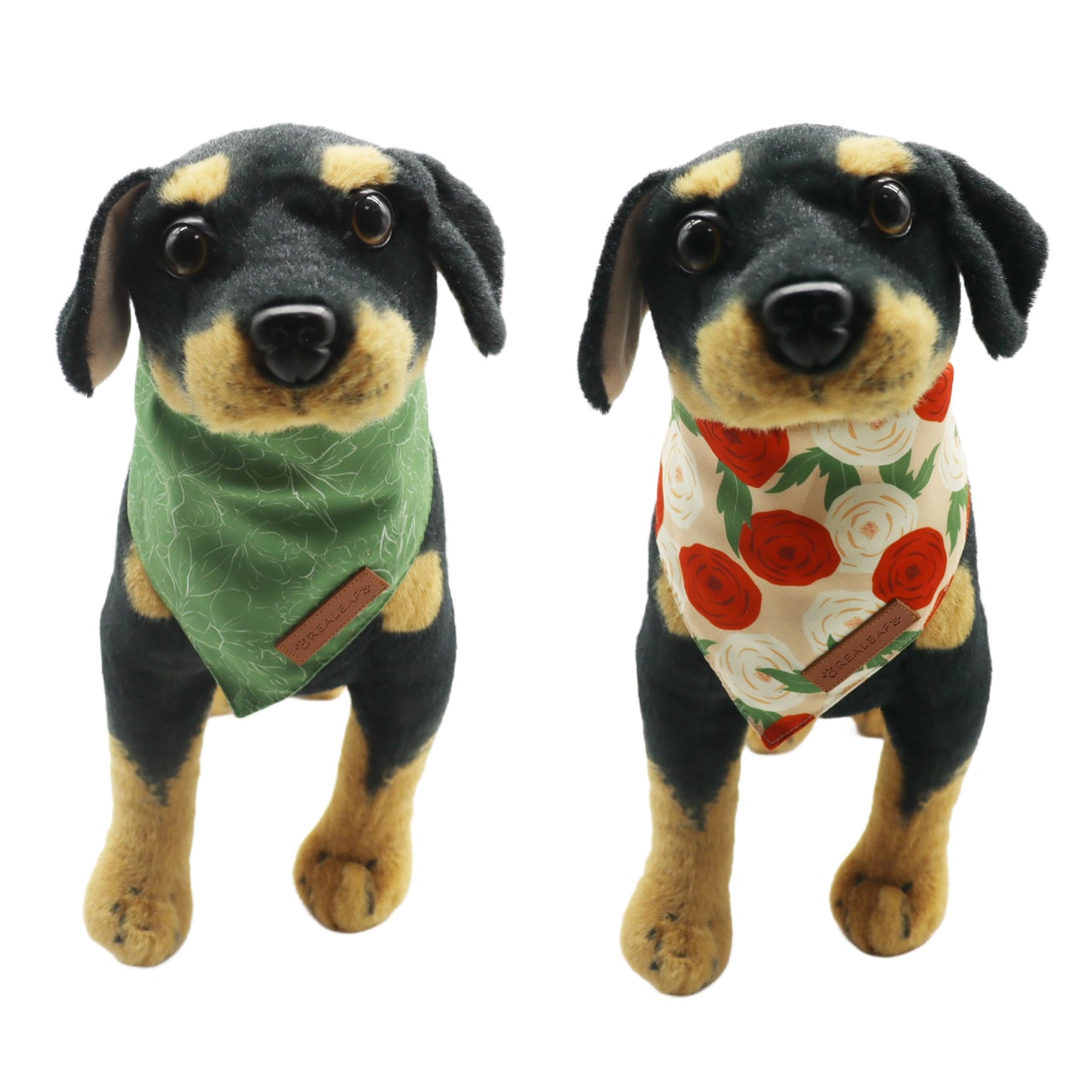 Realeaf Fall Thanksgiving Dog Bandanas 2 Pack, Orange Plaid Pet Scarf for Boy and Girl, Premium Durable Fabric, Holiday Halloween Bandana for Large and Extra Large Dogs (X-Large) WN420
