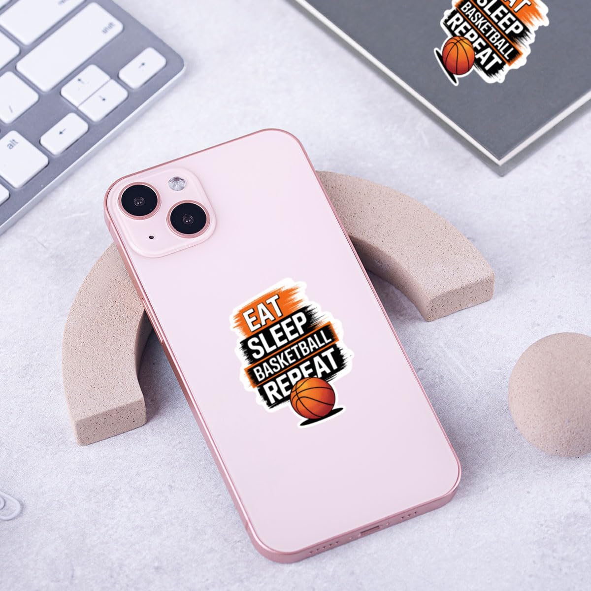3 Pcs Eat Sleep Basketball Repeat Vinyl Stickers – Funny Basketball Quote Decals for Players, Athletes, Sports Fans – Motivation Sticker for Laptop, Bottle, Locker, Journal (S1, 2 inch) BST202
