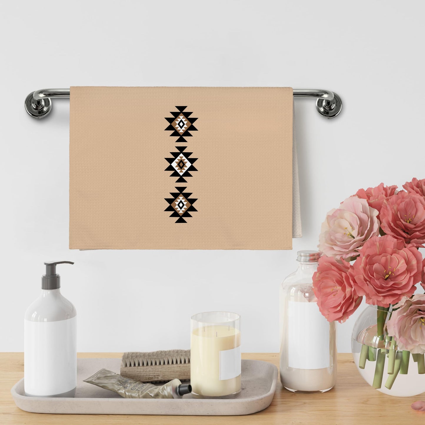 Western Boho Kitchen Towels, Southwestern Southwest Aztec Western Native American Bathroom Kitchen Decor, Western Cream Beige Neutral Decor Dish Hand Tea Towels for Bathroom Kitchen,16x24Inch BST326L