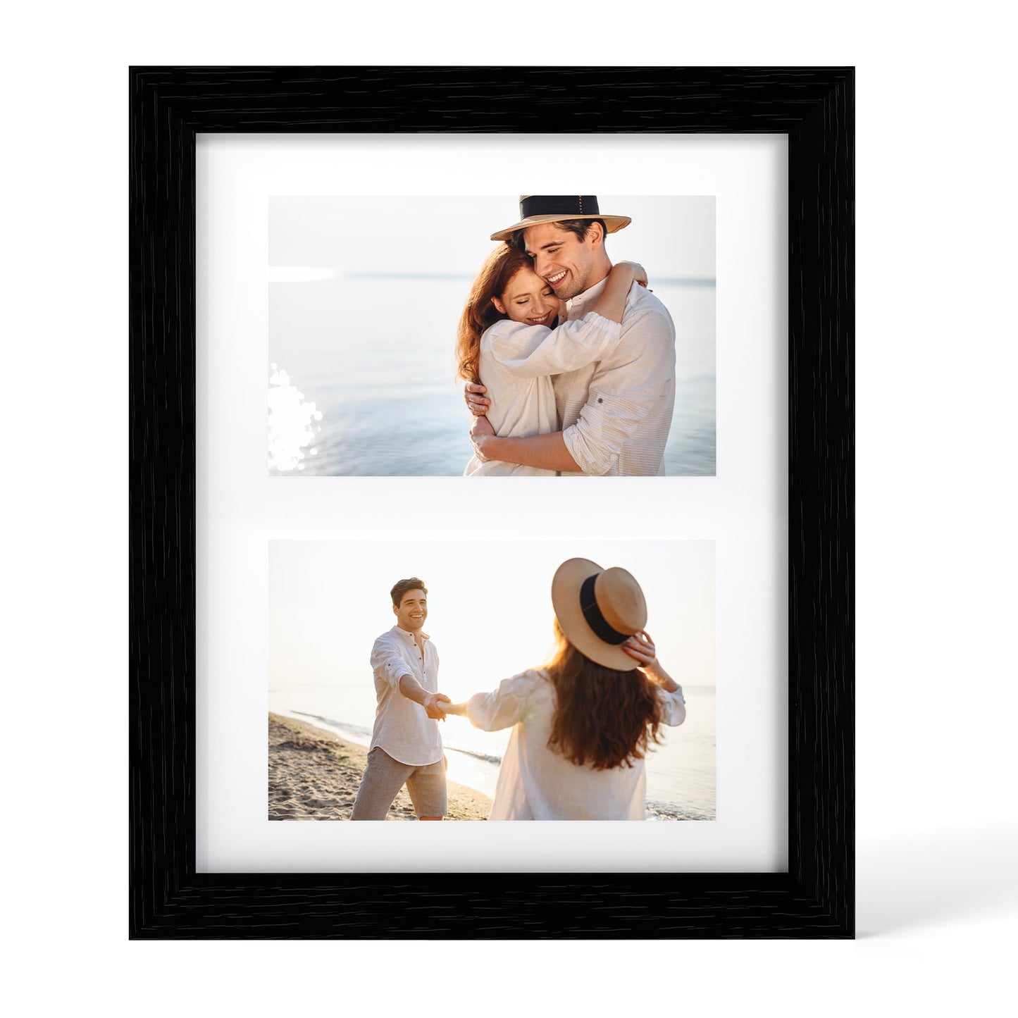 YESKAY 12x16 Picture Frame - 12 x 16 Photo Frame Made of Solid Oak Wood and Real Glass,Display Picture 4 Opening 5x7 with Mat or 12x16 Without Mat for Wall Mounting(Color Walnut) BST326H