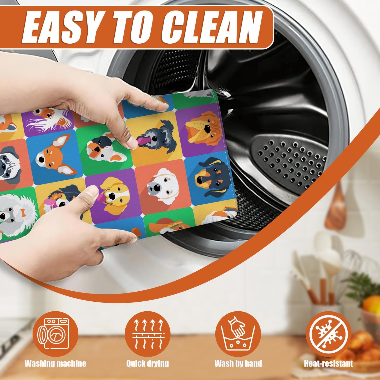 Brown Leopard Dish Drying Mat for Kitchen Counter Microfiber Absorbent Dish Kitchen Drying Mat Draining Reusable Washable for Dishes/Utensils/Counterto BST220