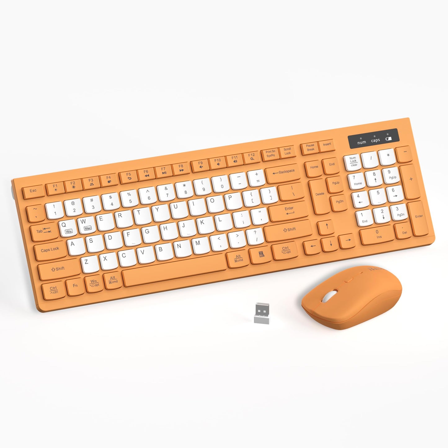 Wireless Keyboard and Mouse Combo, Full-Sized Wireless Keyboard and Adjustable DPI Mouse, 2.4GHz USB Receiver, Silent Keyboard and Mouse for PC, Windows, MAC, Desktop, Laptop (Avocado Green)