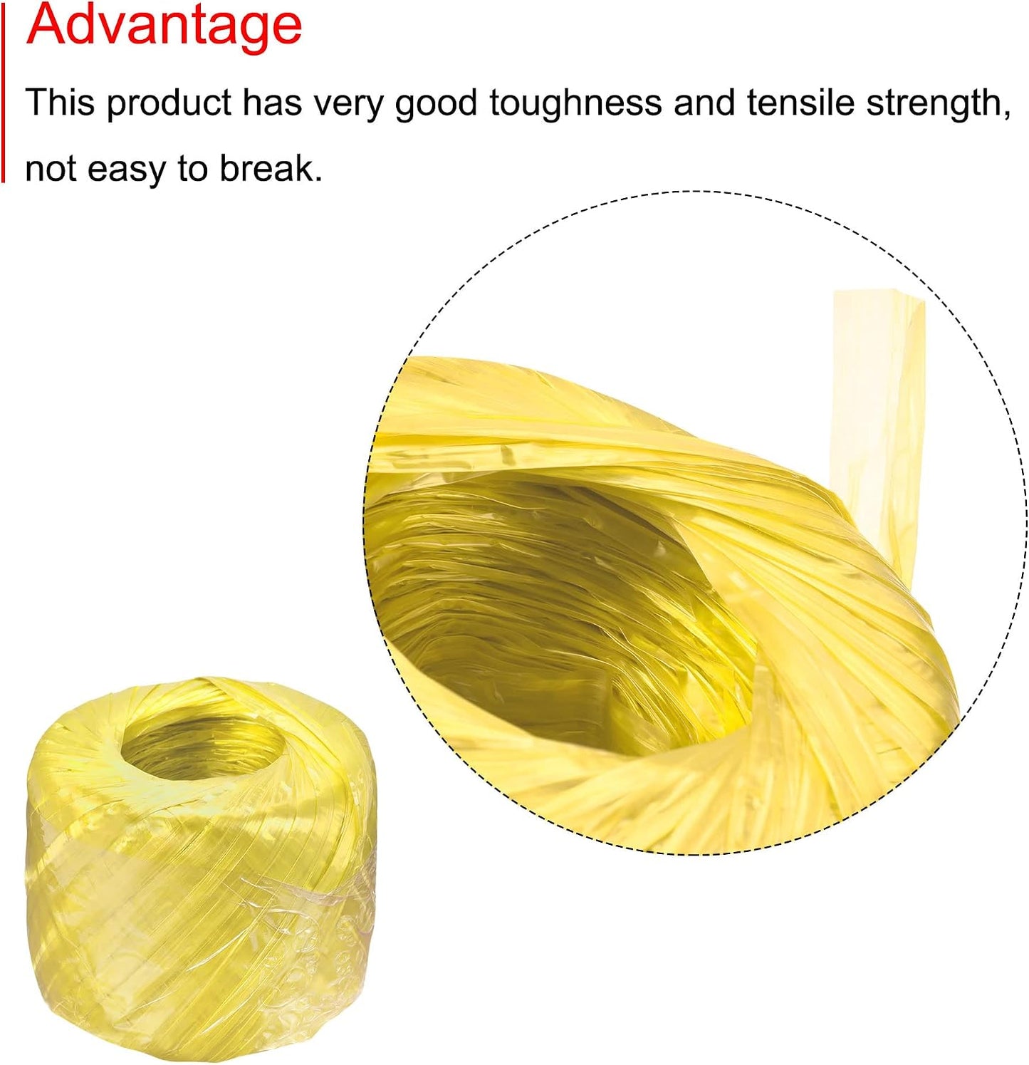 MECCANIXITY Polyester Nylon Plastic Rope Twine Household Bundled for Packing Gardening Craft,350m Length,Yellow BST326L