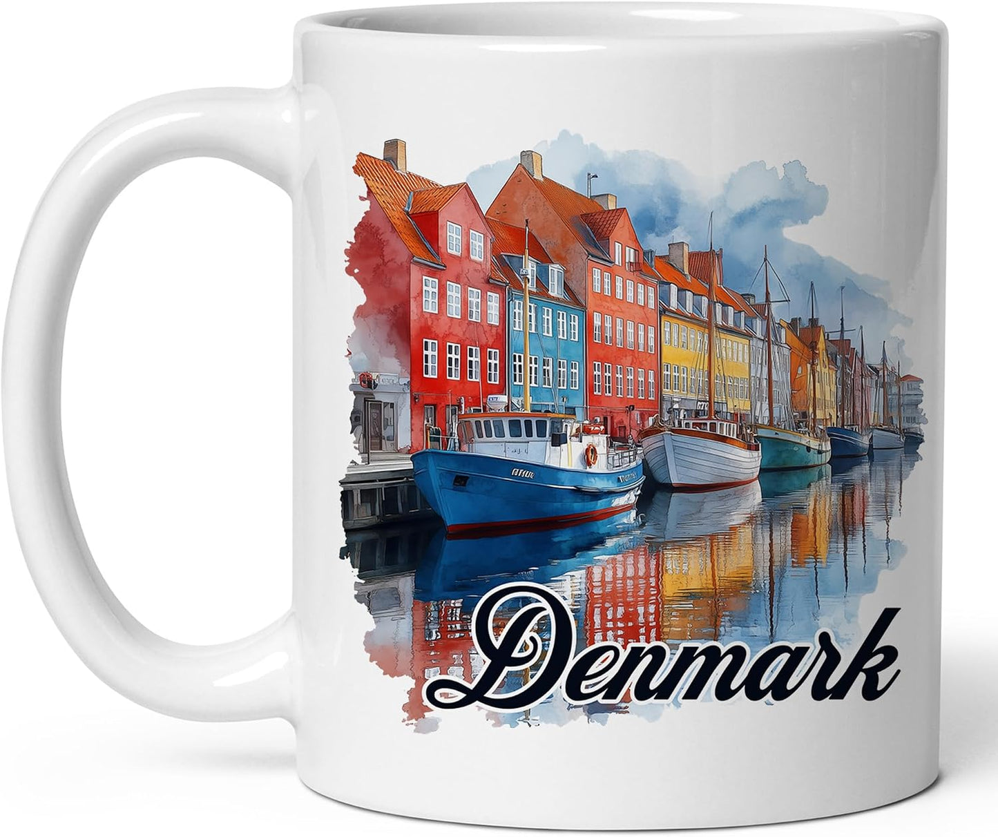 Denmark Ceramic Coffee Mug 11oz Europe Destination – Tea Coffee Mug with Comfortable Grip – Unique Travel Gift Cup for Office or Home – Vibrant Long-Lasting Print ID44991 BST326L
