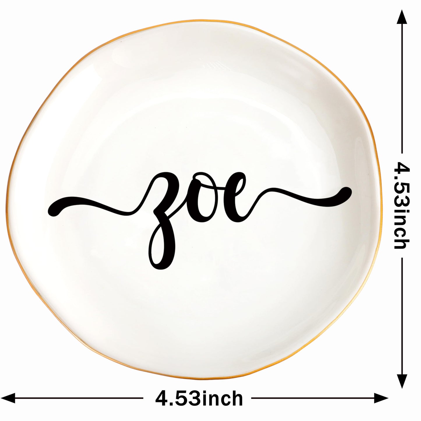JoycuFF Initial B Ceramic Jewelry Tray, Bridesmaid Bride Gifts, Mothers Day Christmas Anniversary Engagement Birthday Gifts for Women Couples, Trinket Dish for Rings Earrings Necklaces Bracelets Keys BST202