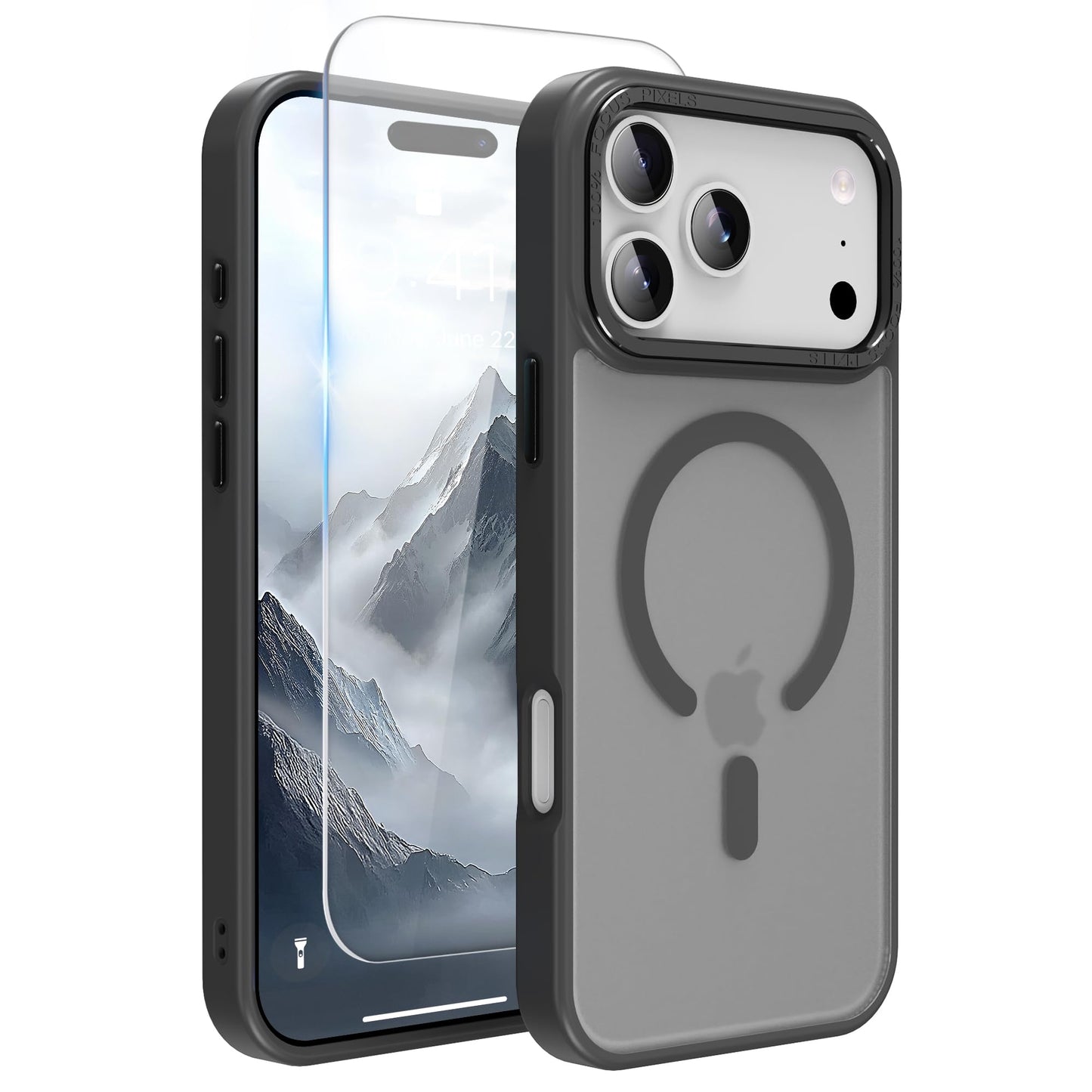 Magnetic for iPhone 17 Air Phone Case, [Compatible with MagSafe], Screen Protector X1, [Military Grade Drop Protection],Matte Finish,Slim,Shockproof,Protective (Black, iPhone 17 AIR) WN420