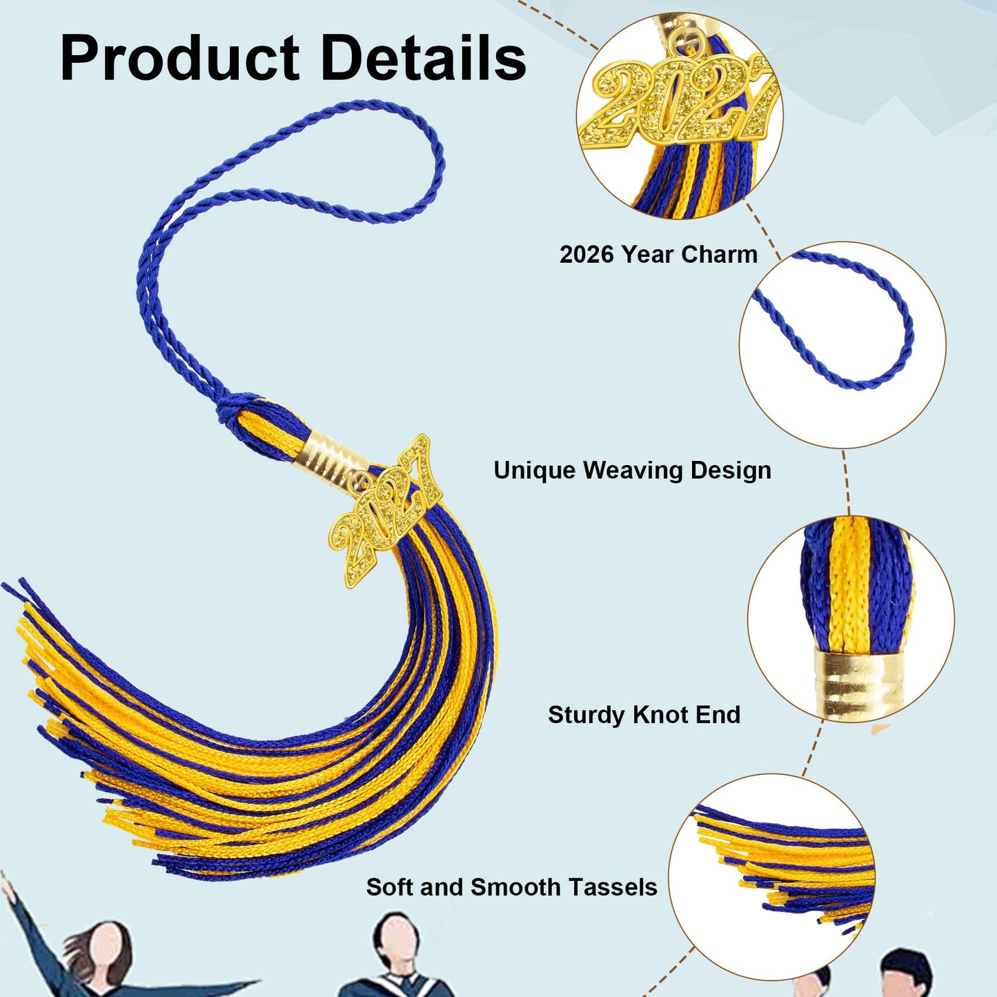 2026 Tassel Graduation, Black and Gold Graduation Tassel, 2026 Graduations Cap Tassels, Gradutate Cap Tassels with 2026 Year Gold Charms for Grad Cap Hat Ceremonies Memorial Graduations Decorations BST220