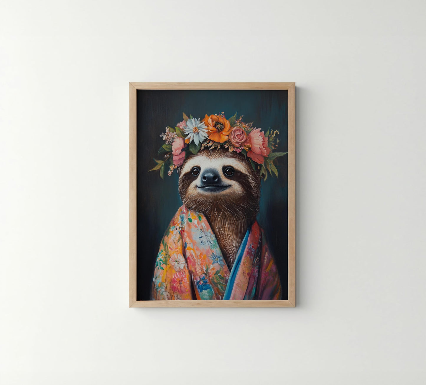 Sloth Unframed Wall Art Print Poster, Kimono Bathroom Dressing Room Decor Posters Prints for Restroom Home Picture Painting Artwork Gallery 5 (Sloth, 10"L x 8"W, Unframed) BST220